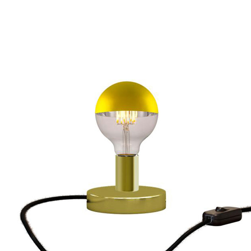 Lampada da tavolo Posaluce Half Cup in metallo - Ottone Interruttore