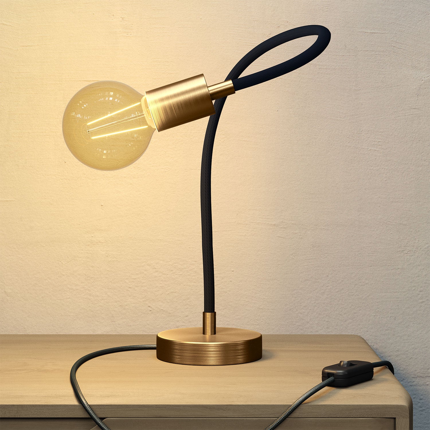 Table Flex lampada da tavolo snodabile a luce diffusa - Bronzo satinato