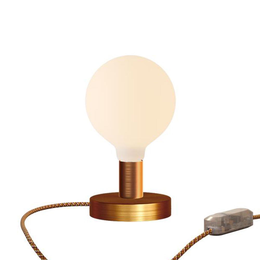 Lampada da tavolo Posaluce Globo in metallo - Rame satinato Dimmer