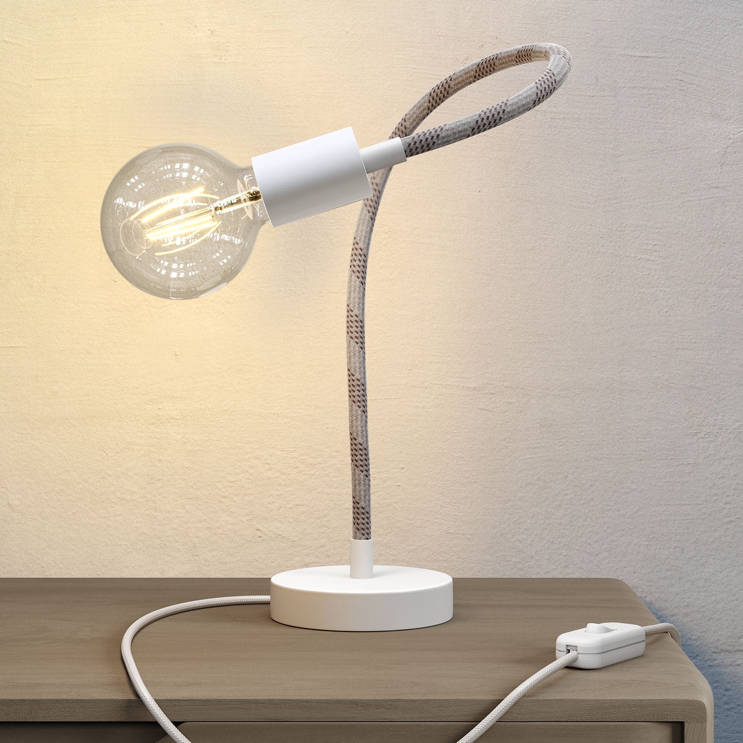 Table Flex lampada da tavolo snodabile a luce diffusa - Bianco opaco