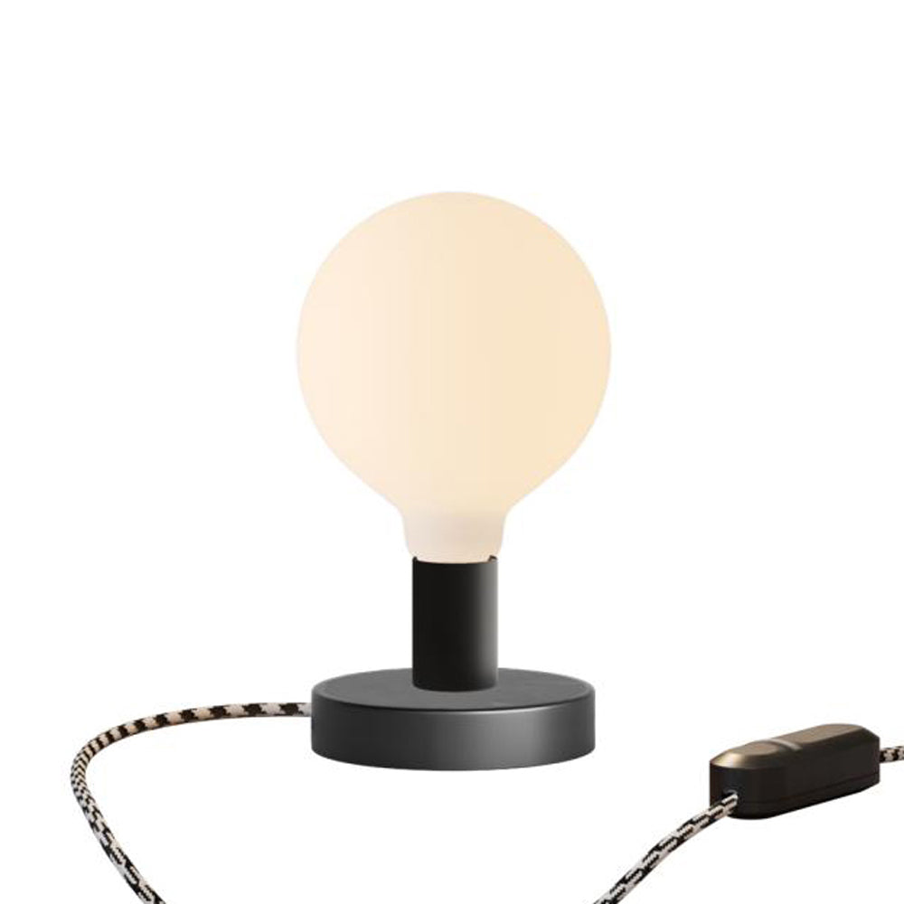 Lampada da tavolo Posaluce Globo in metallo - Nero Dimmer