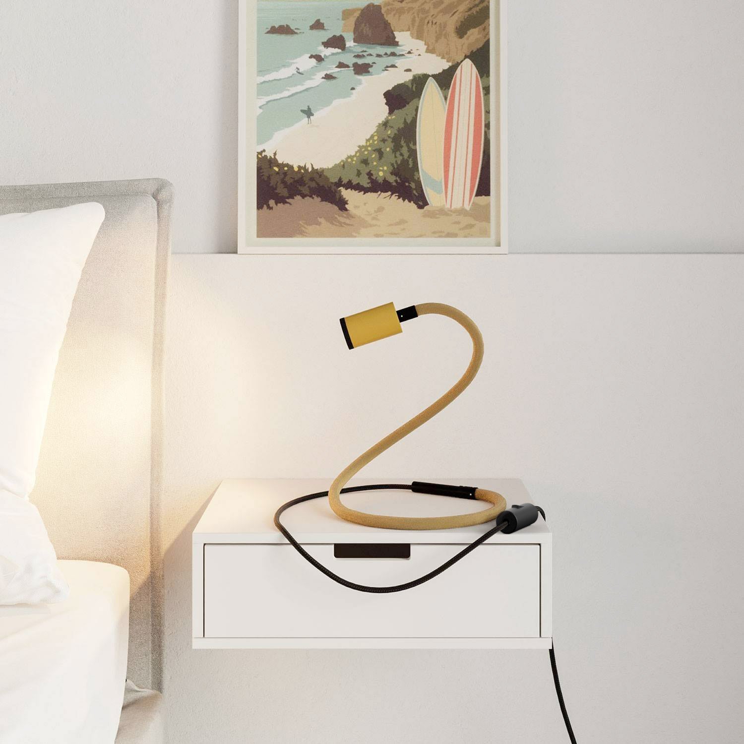 GU1d-one Pastel Lampada snodabile senza base con mini faretto LED - Mostarda