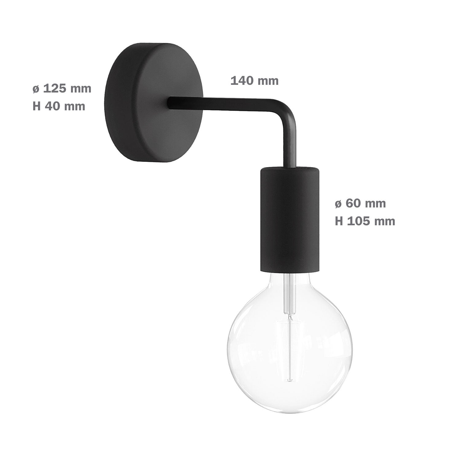 Fermaluce Modulair ELEGANT con estensione a L, rosone e portalampada IP65 waterproof - Grigio ghiaccio