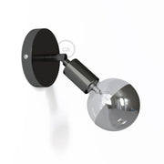 Fermaluce Metallo 90°, punto luce orientabile da parete o soffitto - Nero perla