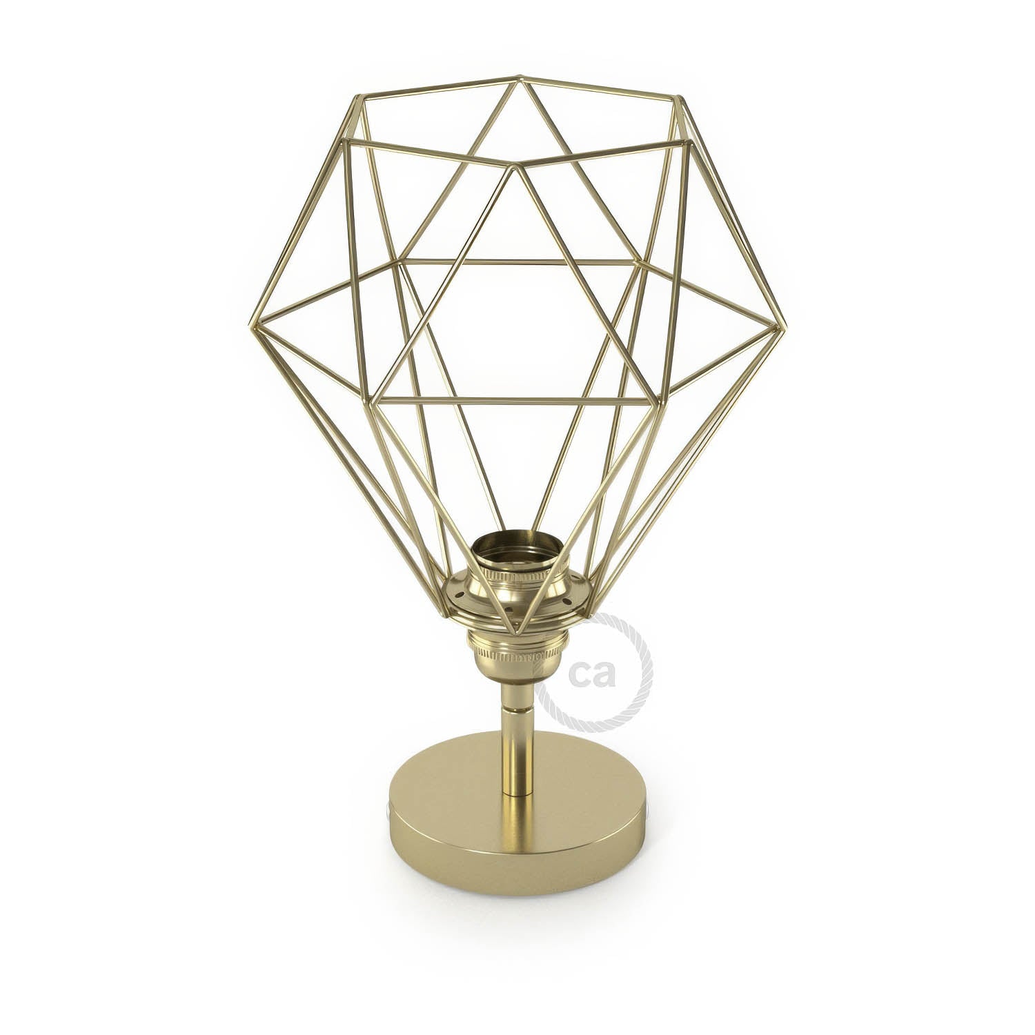 Fermaluce Metallo 90° con paralume Diamond, lampada filomuro orientabile in metallo - Ottone