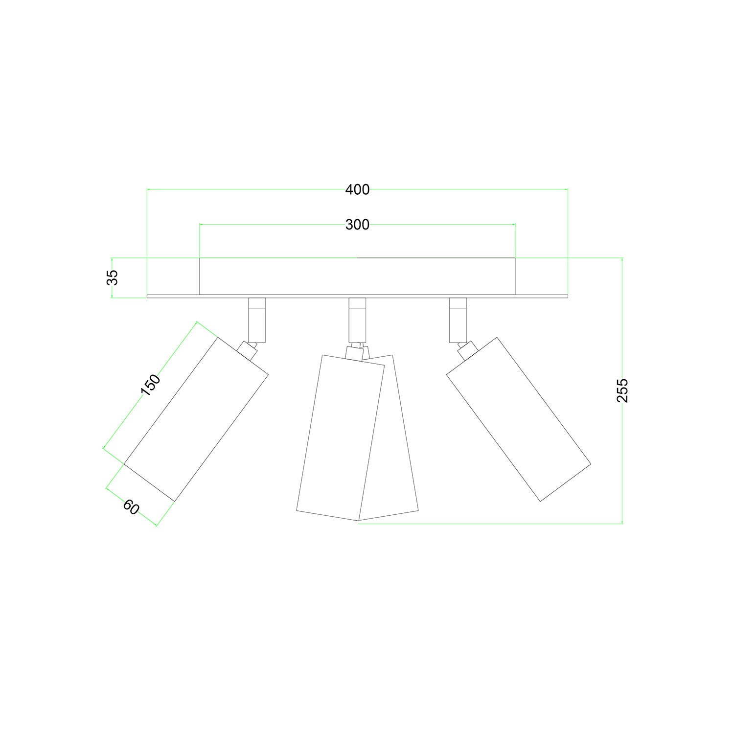 Lampada a 4 faretti con paralume Tub-E14 e Rose-One XXL rotondo - Neutro