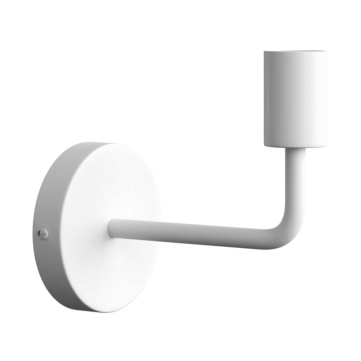 Fermaluce Metal, lampada a muro in metallo con estensione curva - Bianco