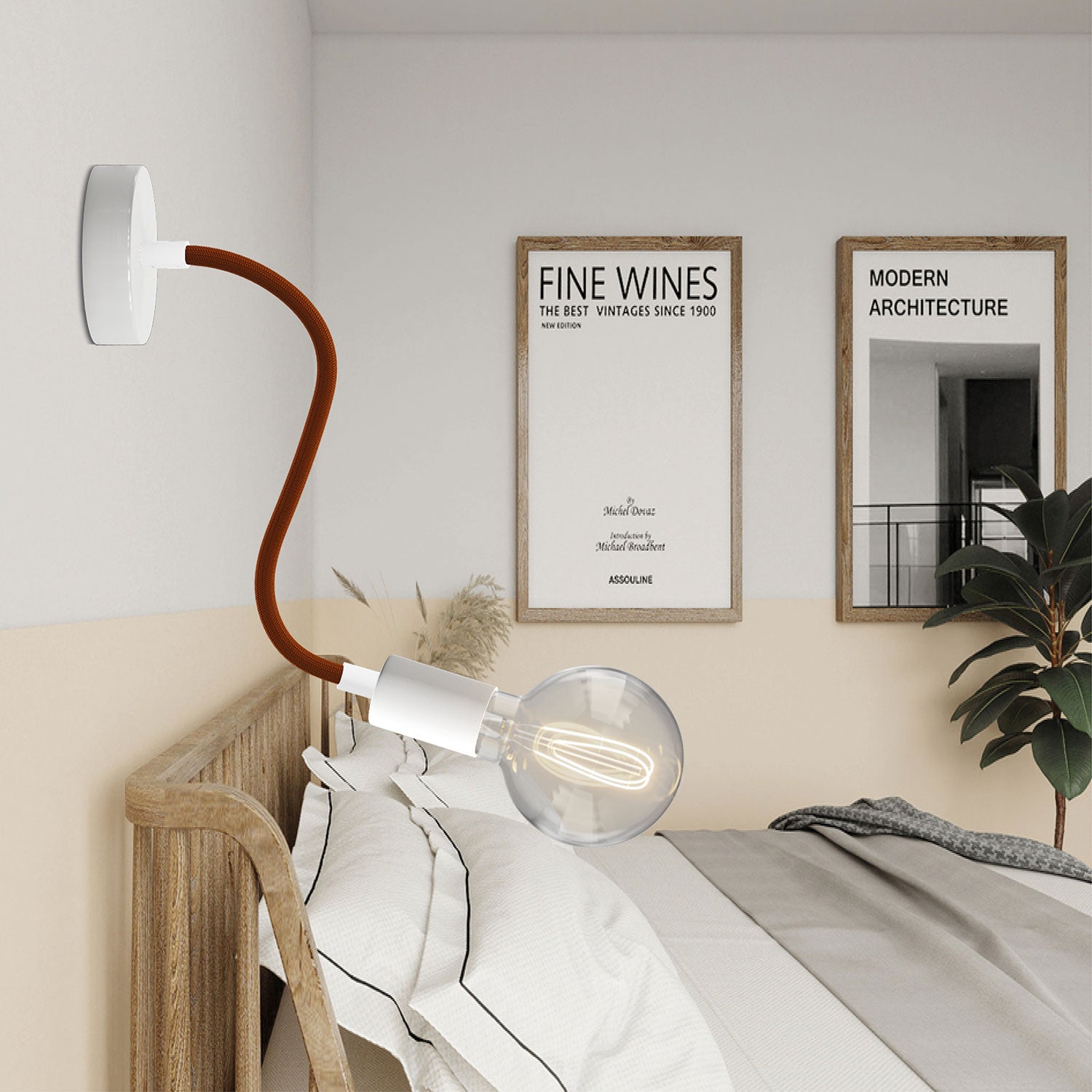 Lampada Flex 30 con lampadina Globo - Bianco opaco