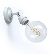 Fermaluce Classic 90° con portalampada filettato E27, lampada filomuro orientabile in porcellana - Bianco
