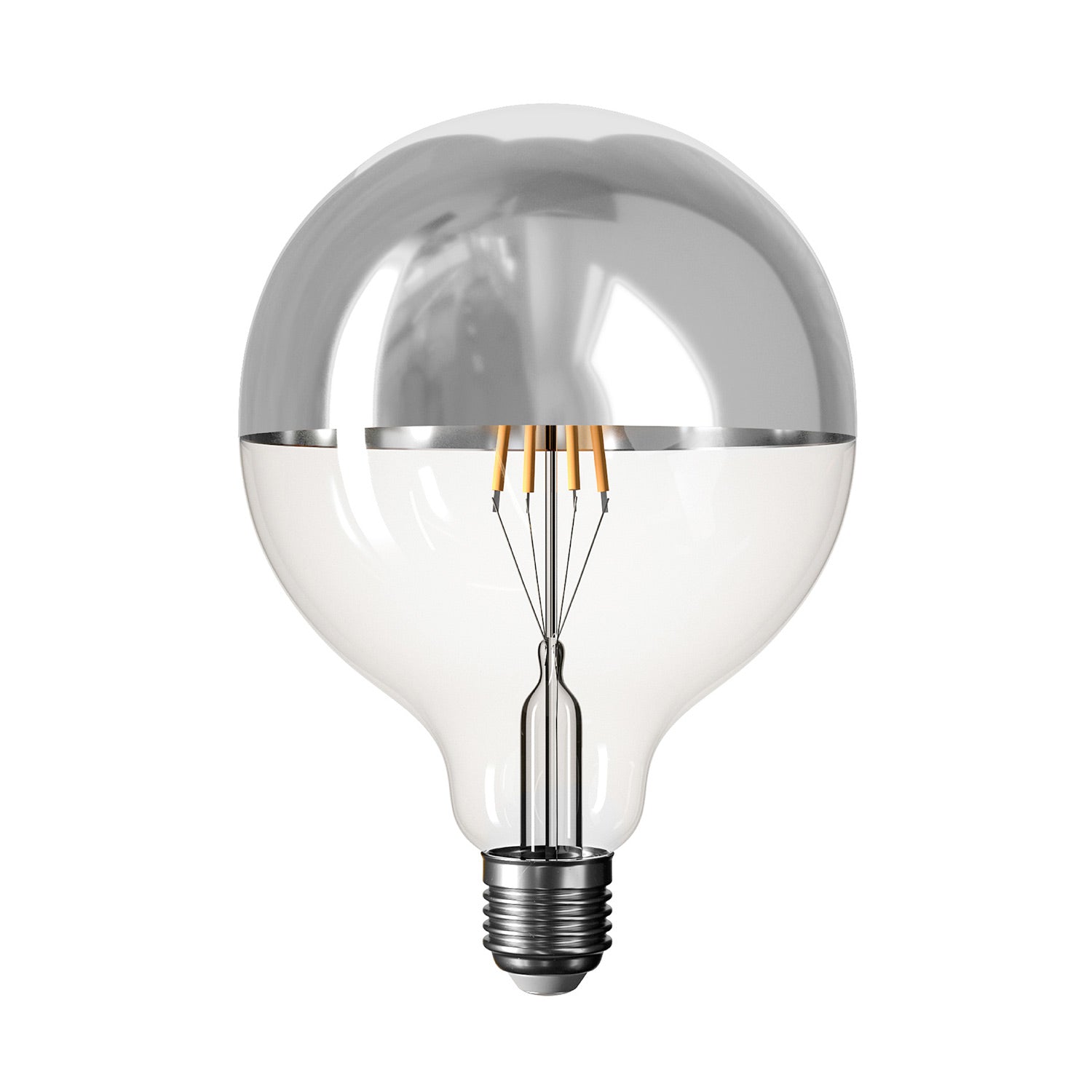 Lampada portatile ricaricabile Cabless01 con lampadina globo mezza sfera argento - Bianco