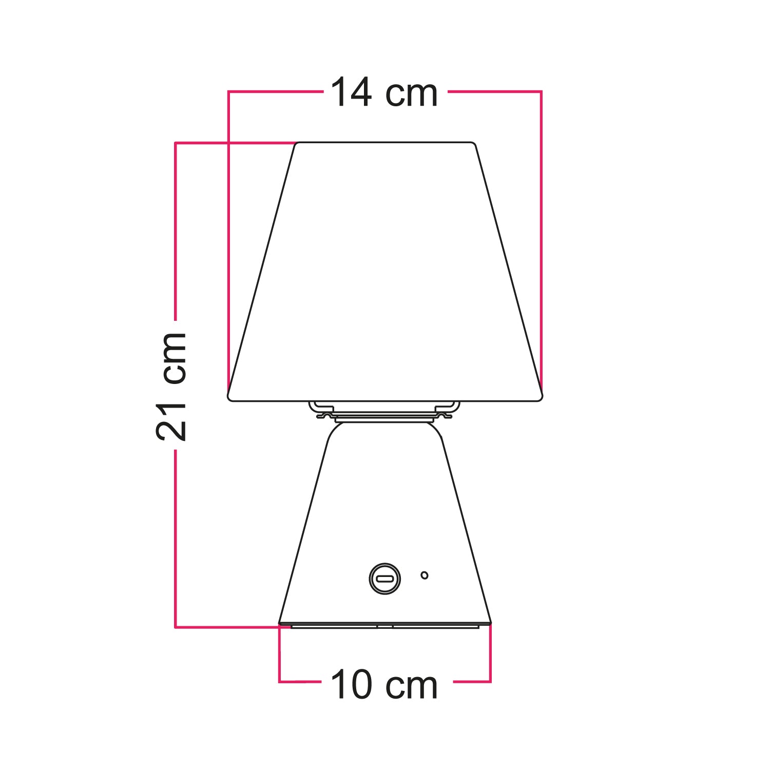 Lampada portatile ricaricabile Cabless11 con lampadina a goccia e paralume - Bianco