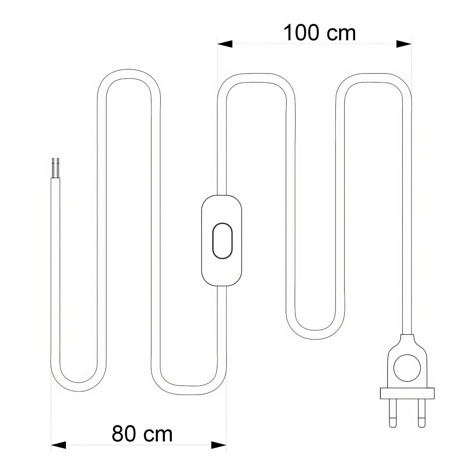 Cablaggio per lampada con cavo rosso lucido 1,80 m Bianco