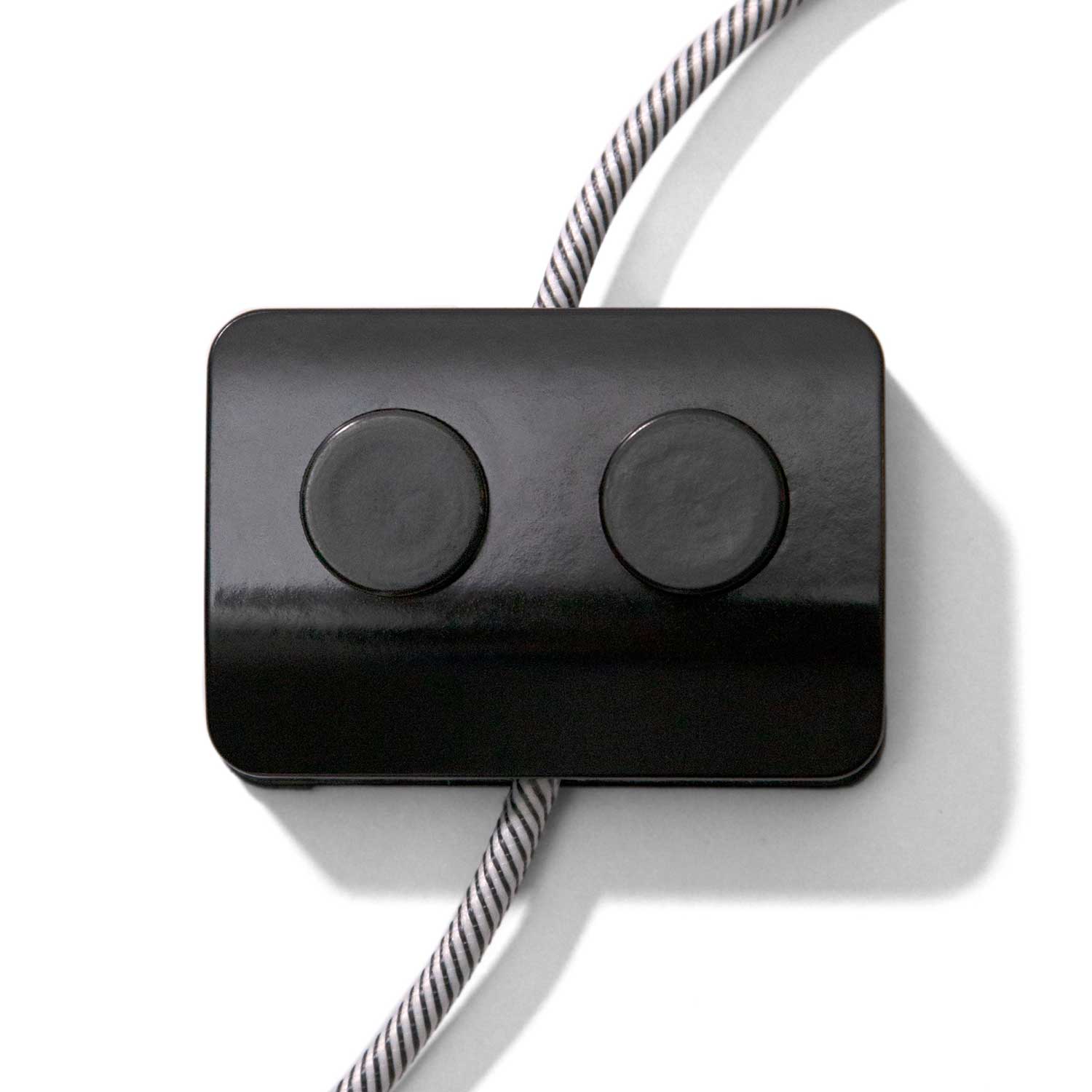 Interruttore Unipolare Nero con doppia accensione a pedale - Design by Achille Castiglioni