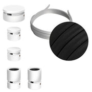 Sistema Filé Wiggle Kit - con cavo CM04 di 3 m per catenaria e 5 componenti in legno verniciato bianco per interni