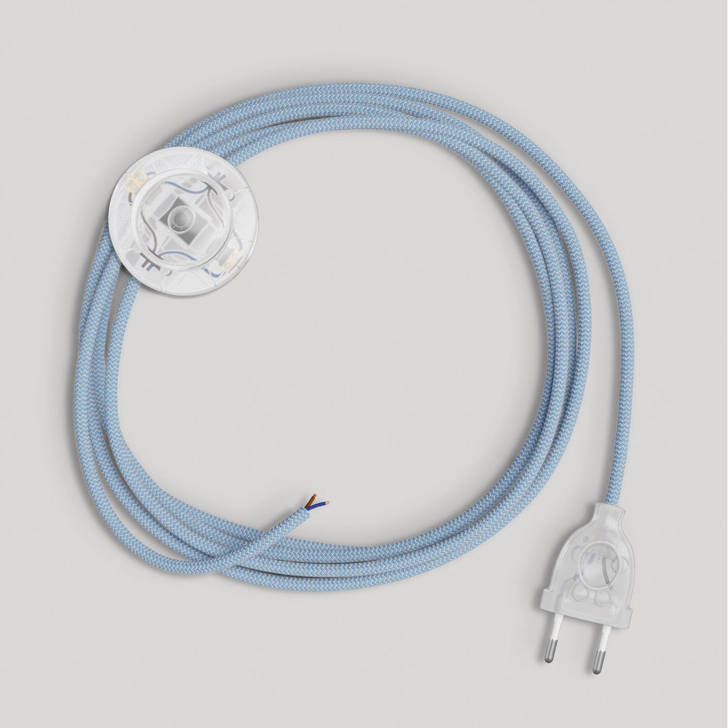 Cablaggio per lampada con cavo blu Steward in cotone 3 m Trasparente