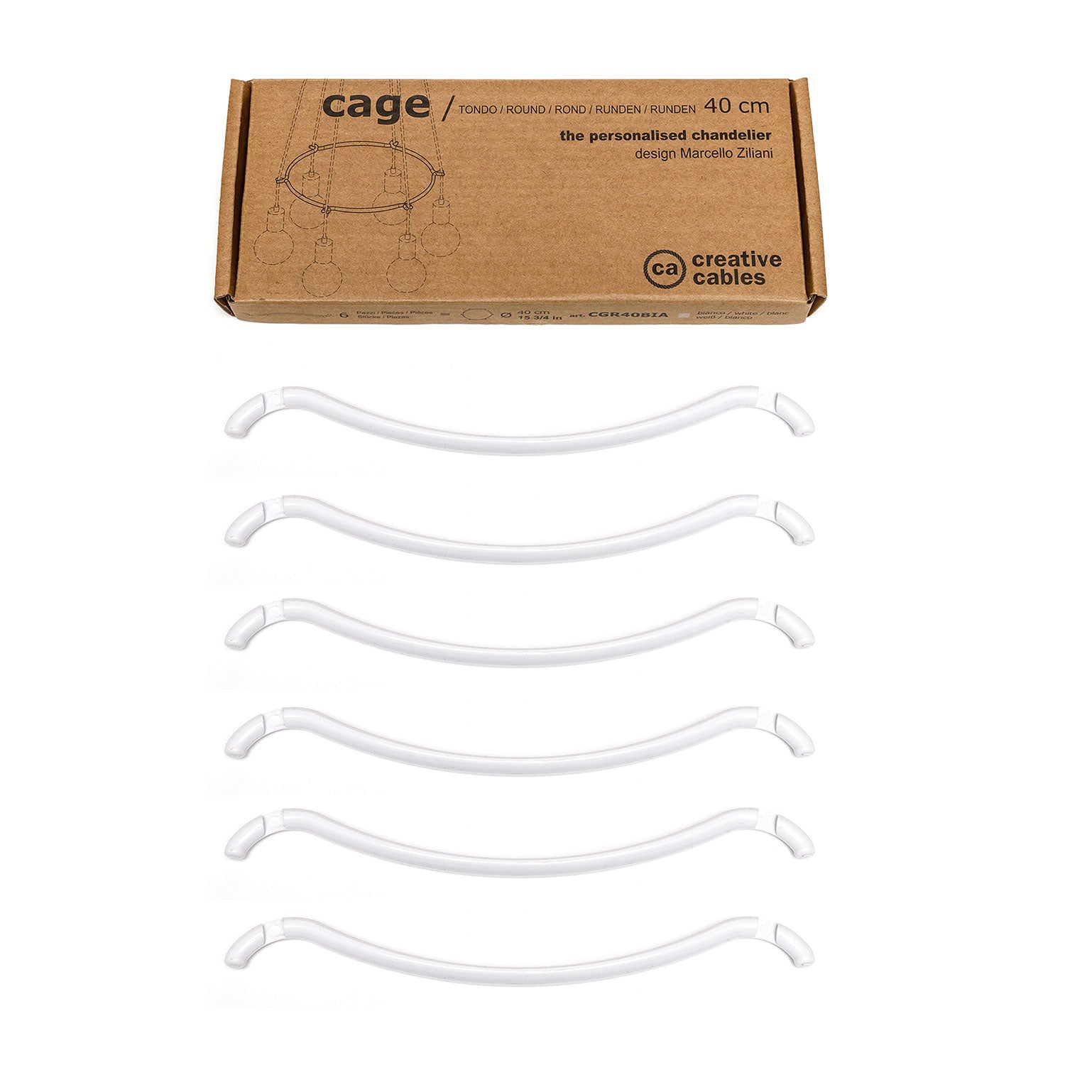 Cage Cerchio - Struttura per lampadari - Bianco S - Ø 40 cm