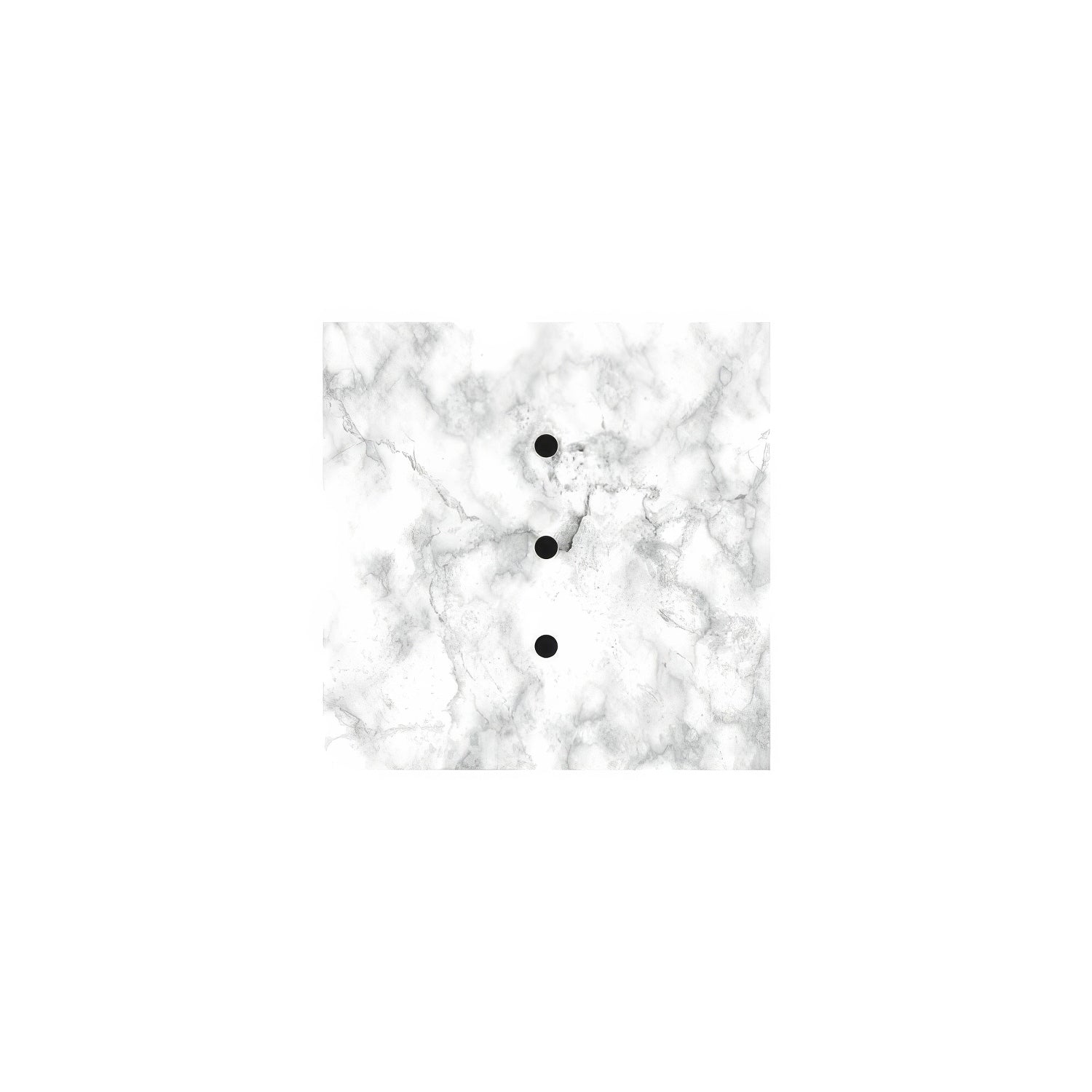 Rosone Rose-One quadrato, 200 mm con 3 fori in linea e 4 fori laterali - Marmo Carrara Bianco
