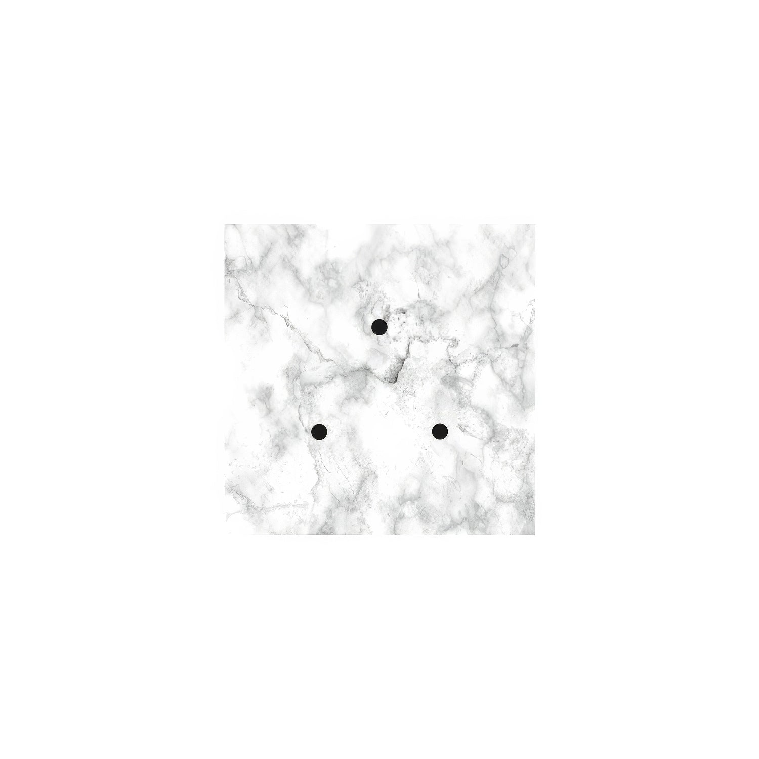 Rosone Rose-One quadrato, 200 mm con 3 fori e 4 fori laterali - Marmo Carrara Bianco