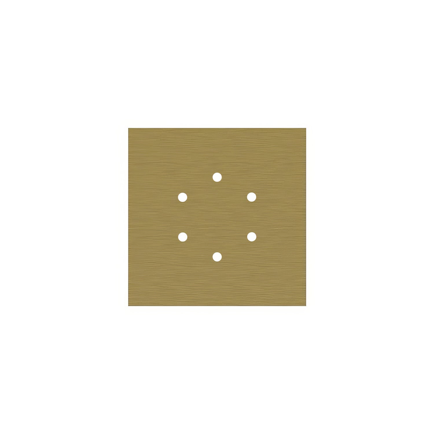 Rosone Rose-One quadrato, 200 mm con 6 fori e 4 fori laterali - Dibond Ottone satinato Bianco