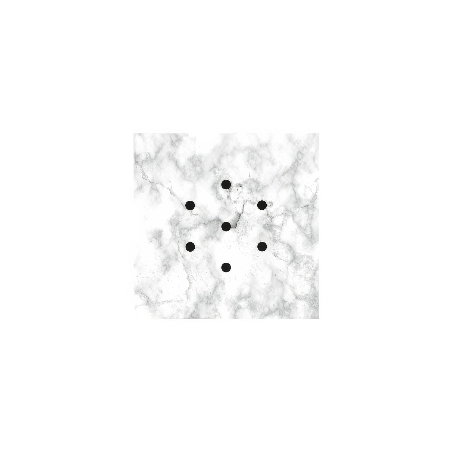 Rosone Rose-One quadrato, 200 mm con 7 fori e 4 fori laterali - Marmo Carrara Bianco