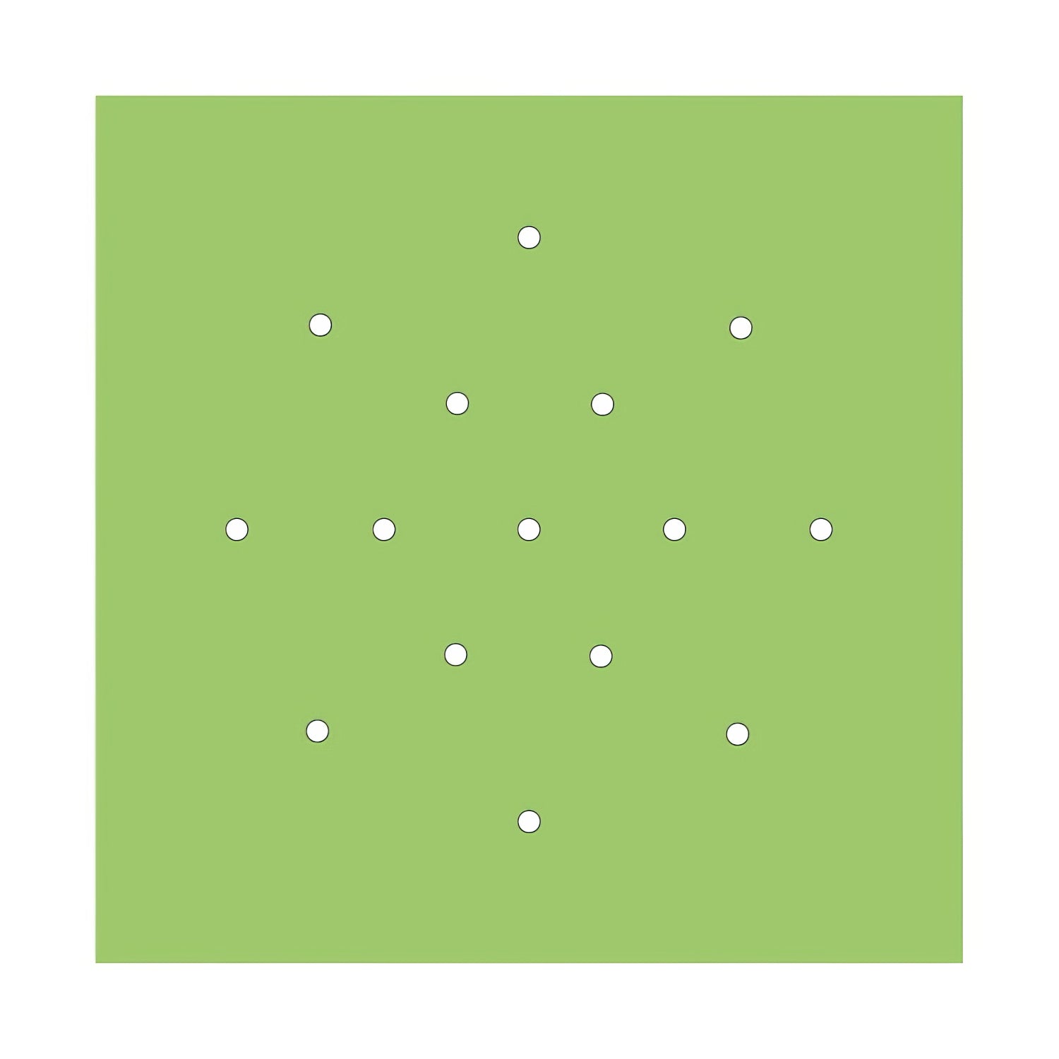 Rosone XXL Rose-One quadrato, 400 mm con 15 fori e 4 fori laterali - Verde prato Bianco