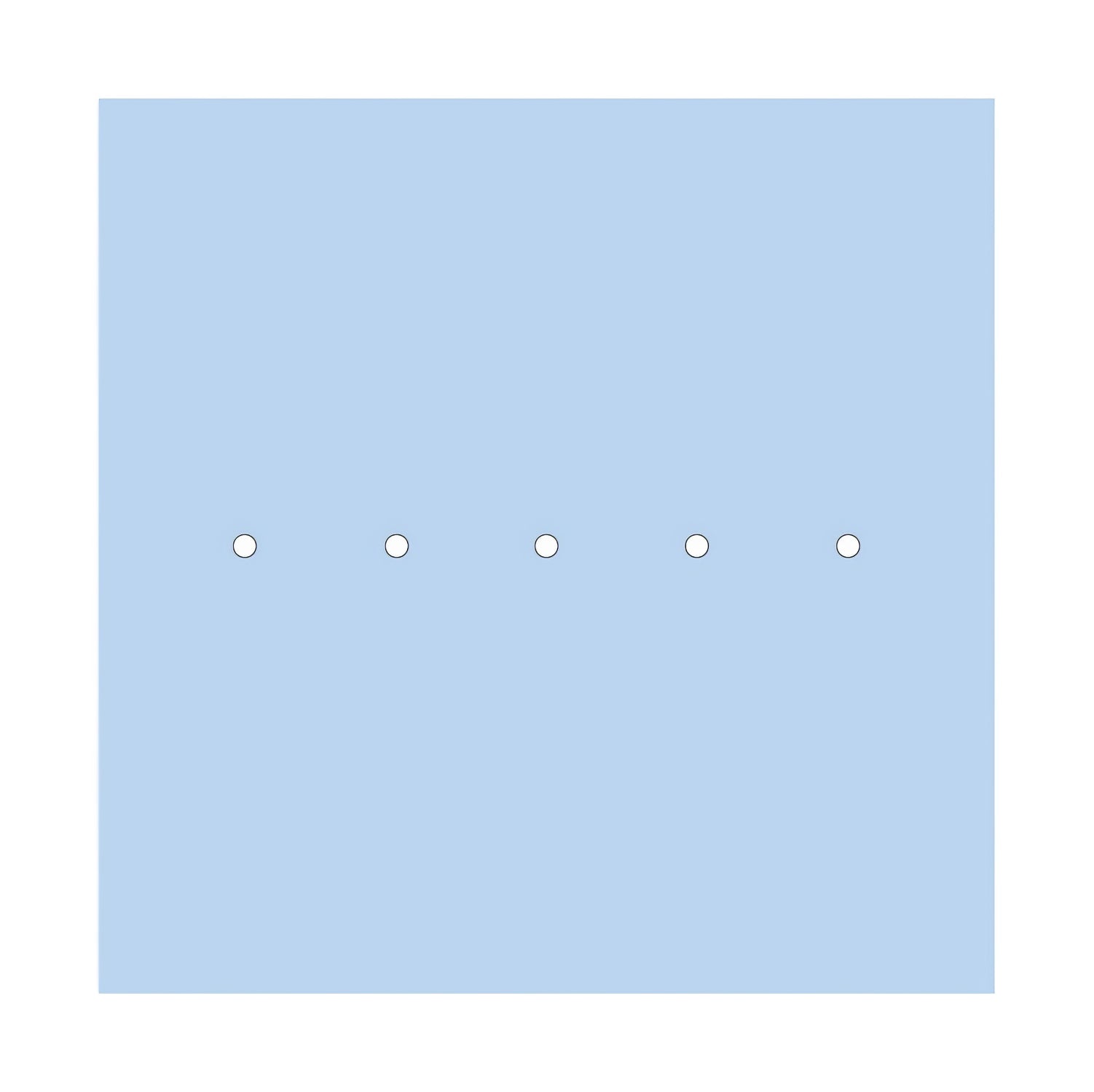 Rosone XXL Rose-One quadrato, 400 mm con 5 fori in linea e 4 fori laterali - Blu carta da zucchero Bianco
