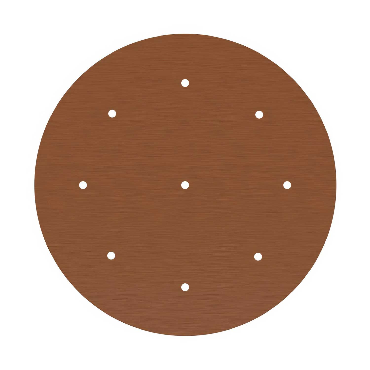 Rosone XXL Rose-One rotondo, diametro 400 mm con 9 fori e 4 fori laterali - Dibond Rame satinato Bianco