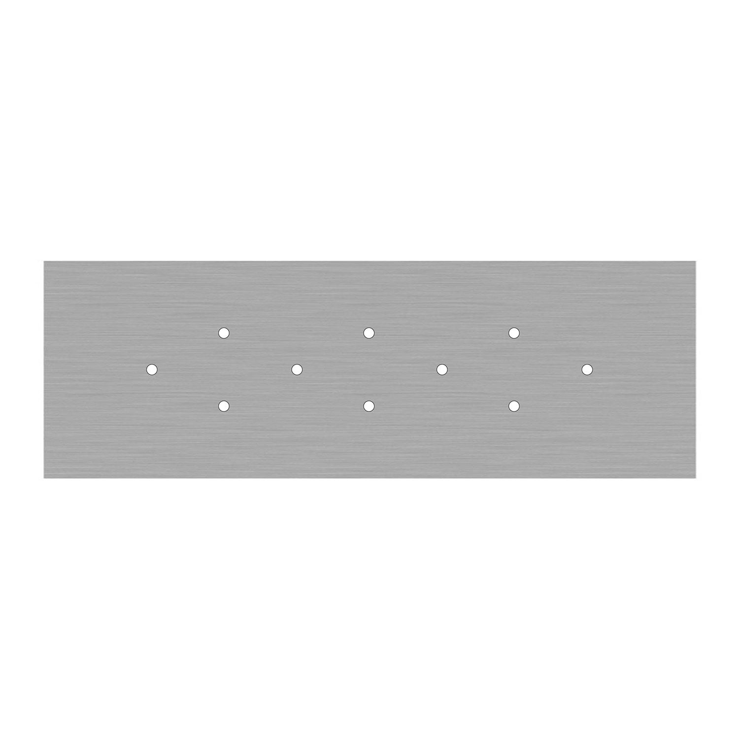 Rosone XXL Rose-One rettangolare a 10 fori e 6 fori laterali, dimensioni 675 x 225 mm - Dibond Acciaio satinato Bianco