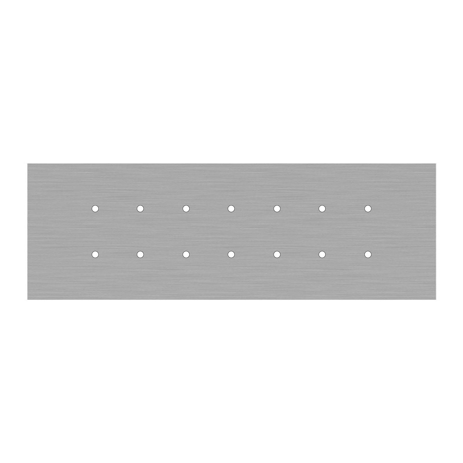 Rosone XXL Rose-One rettangolare a 14 fori e 6 fori laterali, dimensioni 675 x 225 mm - Dibond Acciaio satinato Bianco