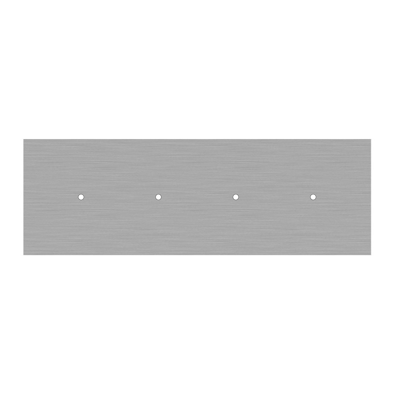 Rosone XXL Rose-One rettangolare a 4 fori in linea e 6 fori laterali, dimensioni 675 x 225 mm - Dibond Acciaio satinato Bianco