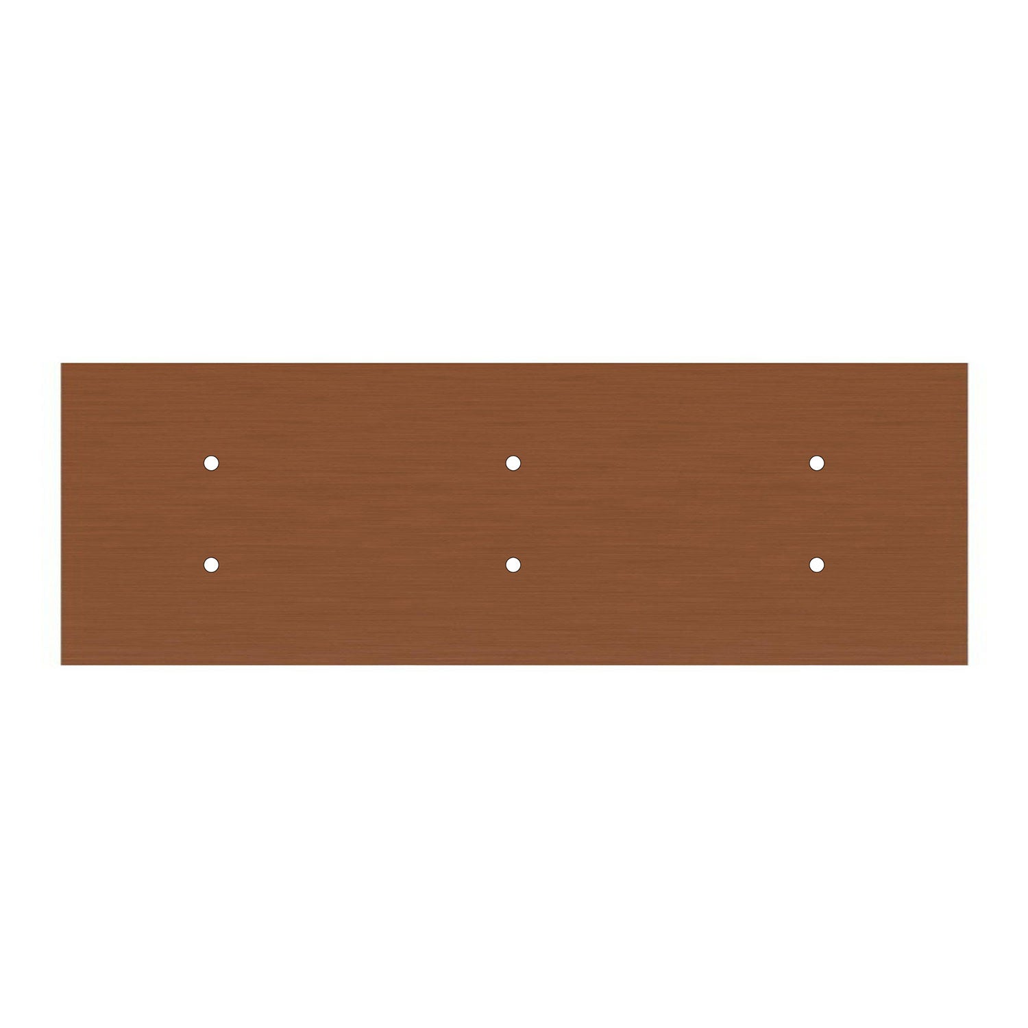 Rosone XXL Rose-One rettangolare a 6 fori e 6 fori laterali, dimensioni 675 x 225 mm - Dibond Rame satinato Bianco