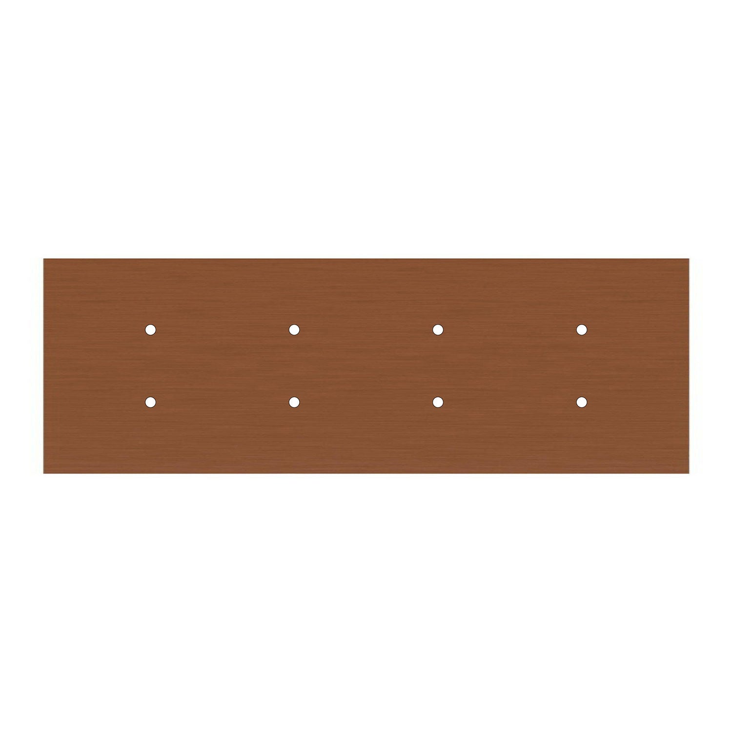 Rosone XXL Rose-One rettangolare a 8 fori e 6 fori laterali, dimensioni 675 x 225 mm - Dibond Rame satinato Bianco