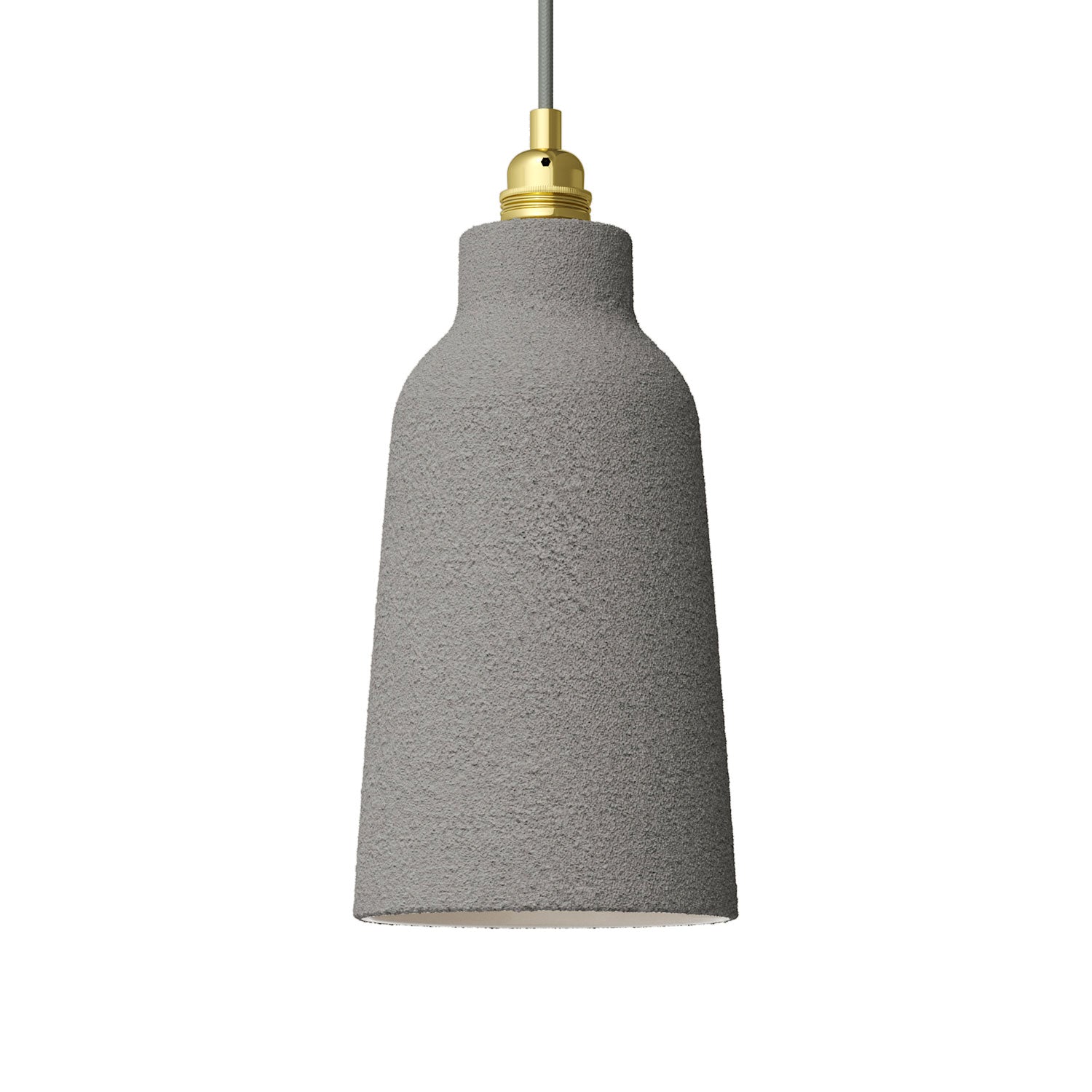 Paralume Bottiglia in ceramica, collezione Materia - Made in Italy - Effetto cemento