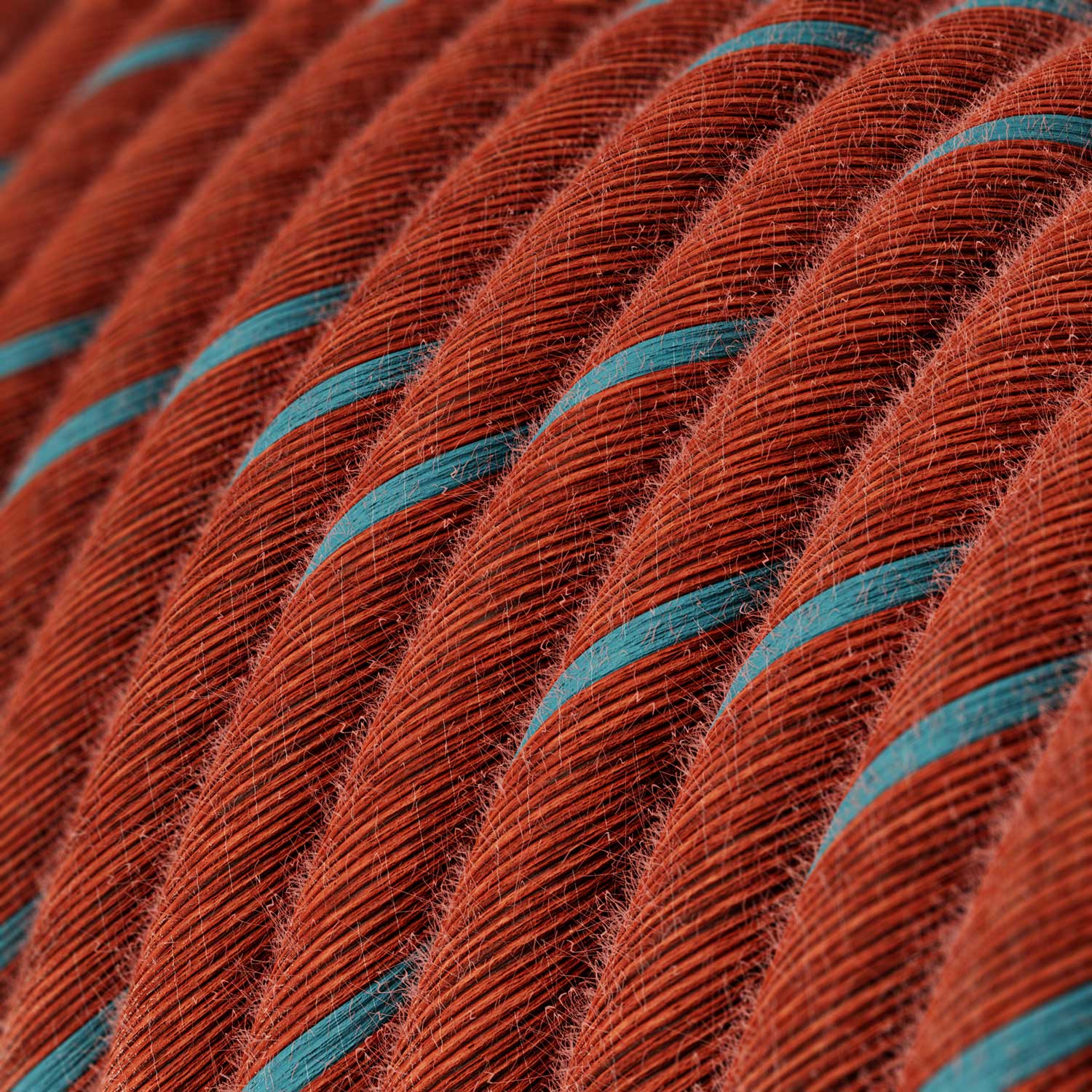 Filo elettrico ricoperto in cotone Mattone e Azzurro Vertigo - L'Originale Creative Cables, per lampadari e lampade - ERC36