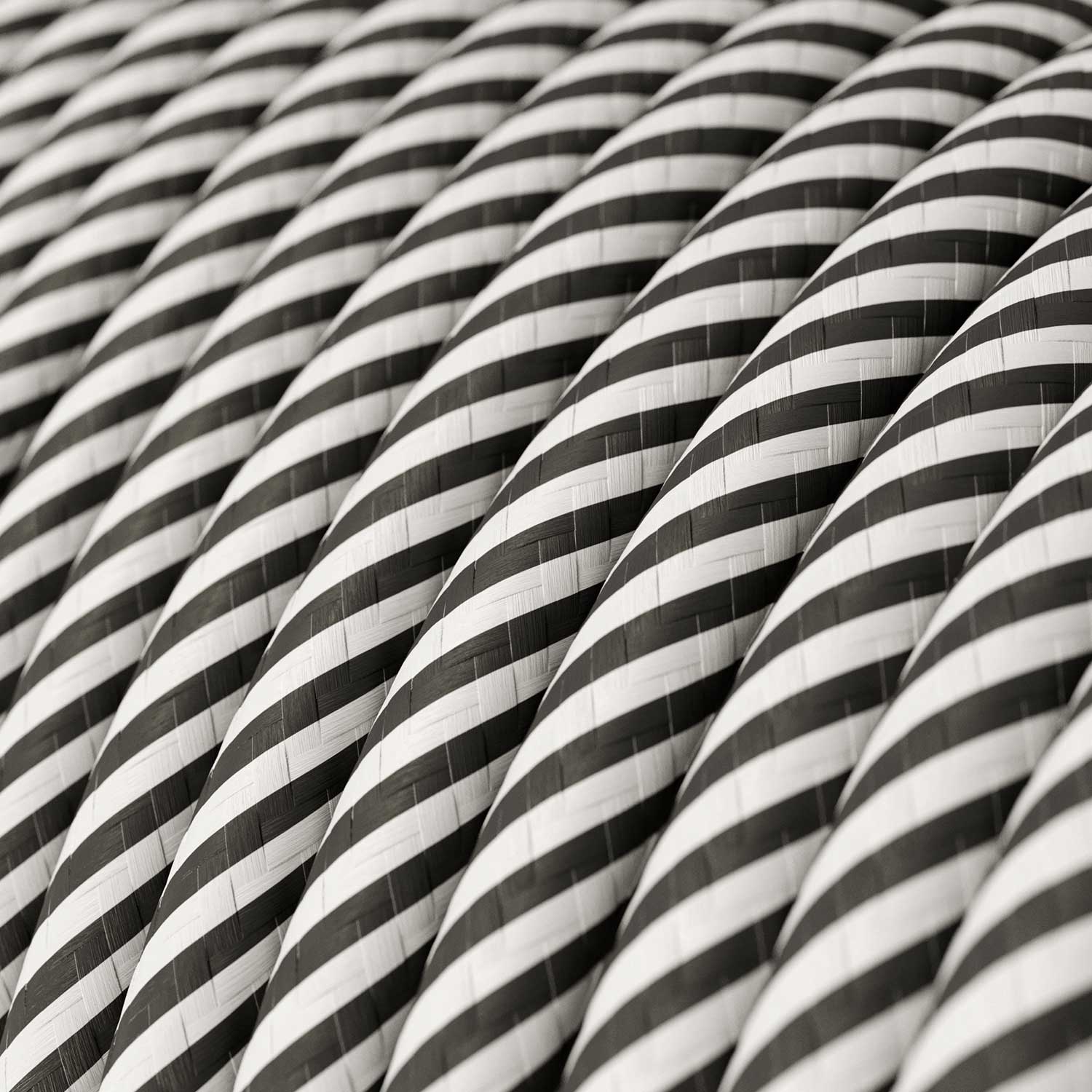 Cavo tessile per illuminazione Bianco e Ardesia Vertigo - L'Originale Creative Cables, per decorazioni luminose uniche - ERM37