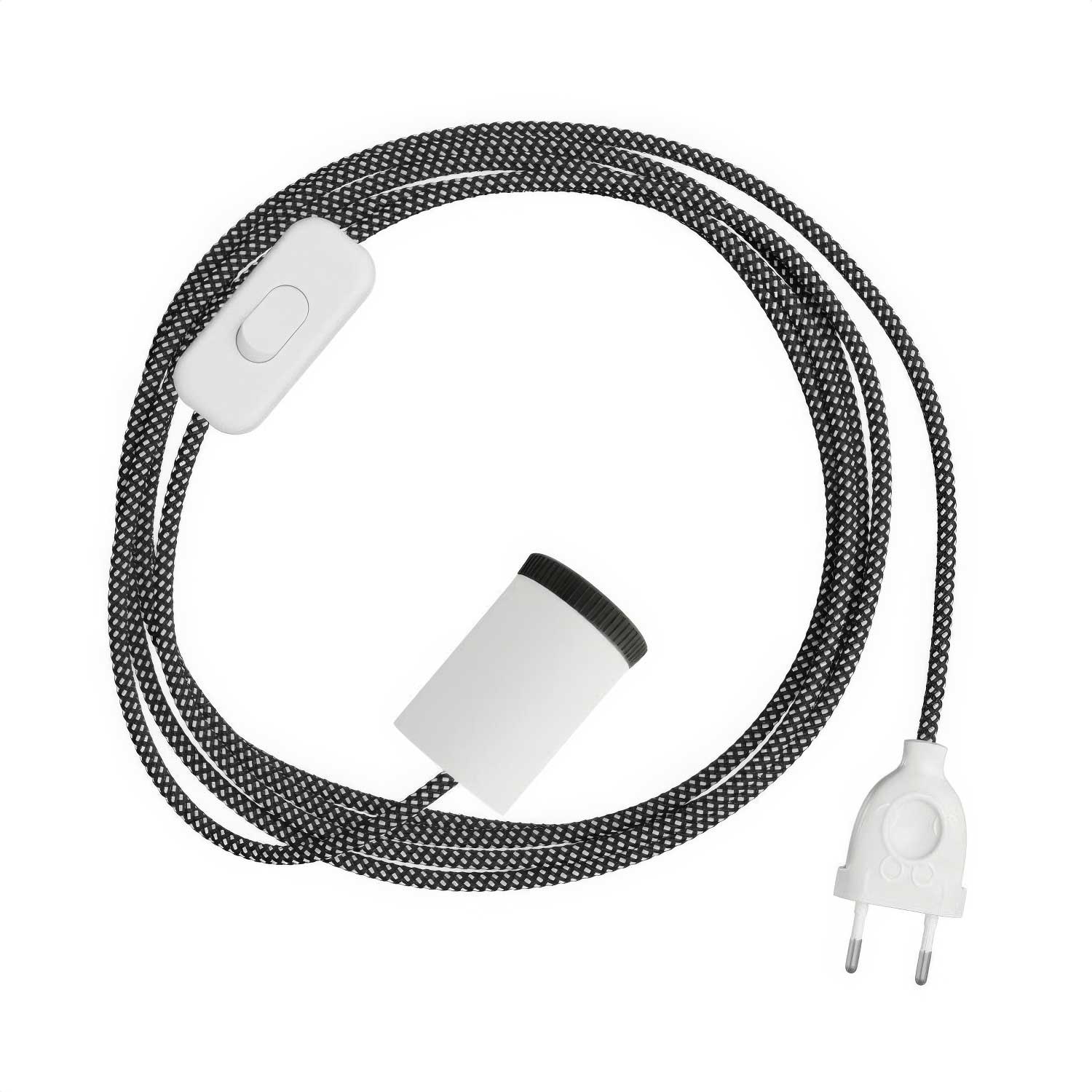 Lampada faretto Mini Spotlight GU1d0 con cablaggio SnakeBis - Bianco opaco