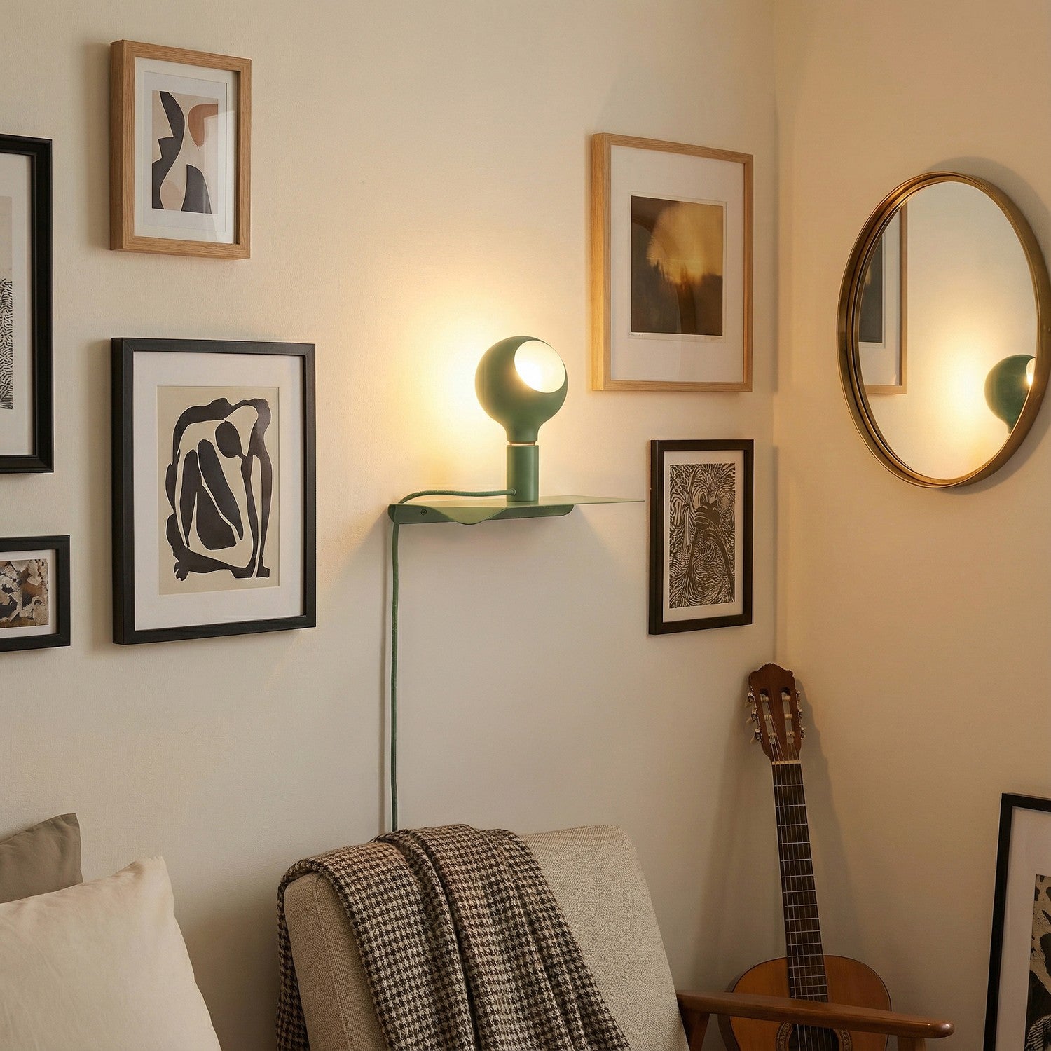 Combo Camo - Lampada con mensola - Verde