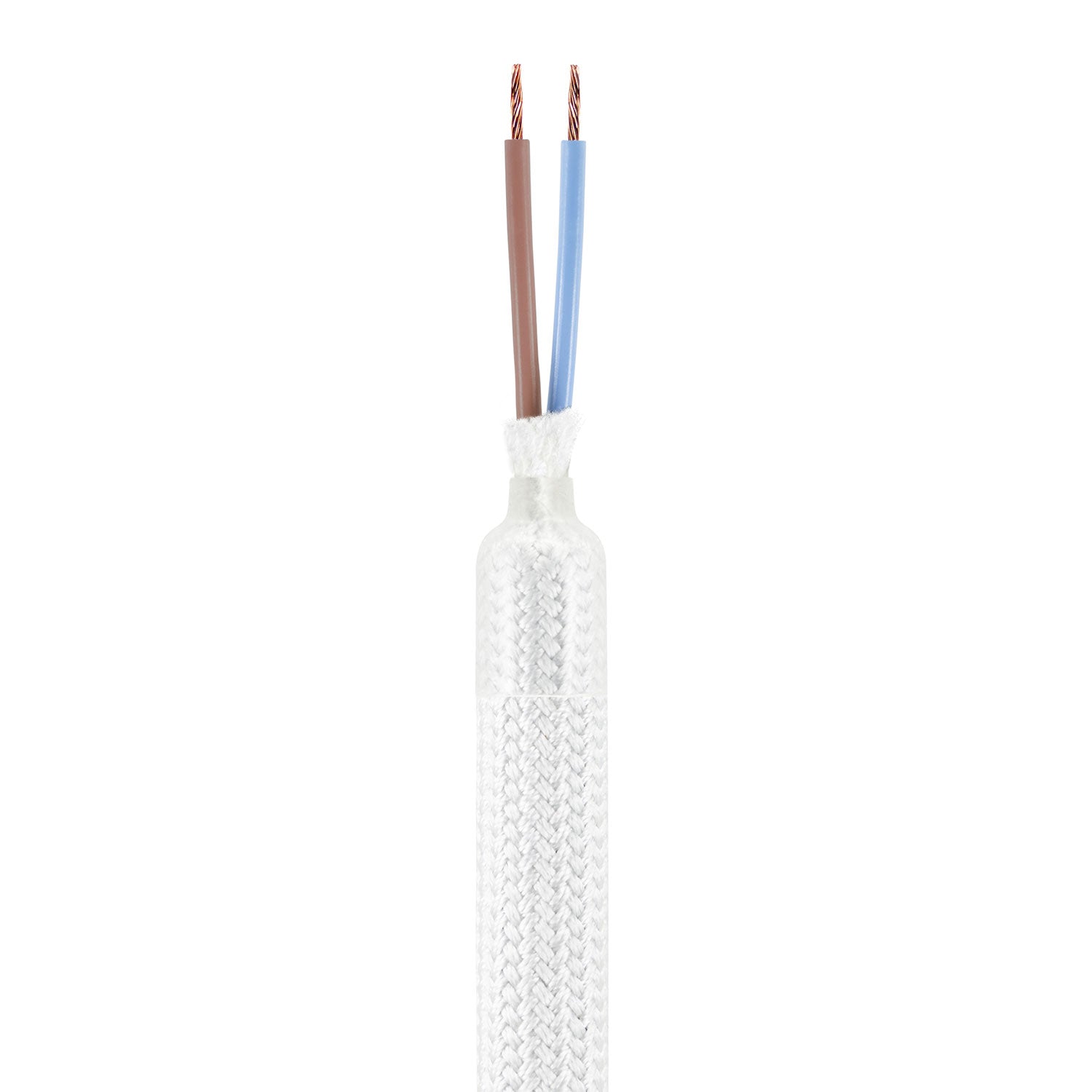 Kit Creative Flex tubo flessibile di estensione rivestito in tessuto RM01 Bianco con terminali metallici Bianco opaco 30 cm