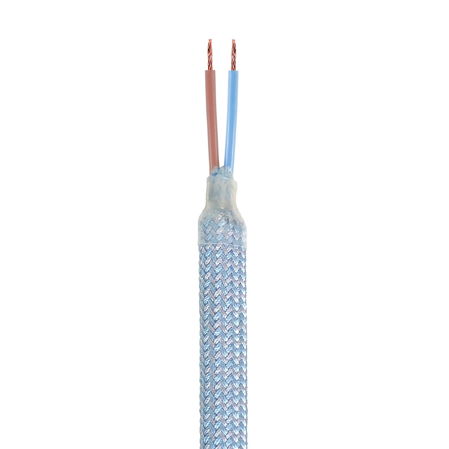 Kit Creative Flex tubo flessibile rivestito in tessuto RM76 Blu carta da zucchero con terminali metallici Bianco opaco 30 cm