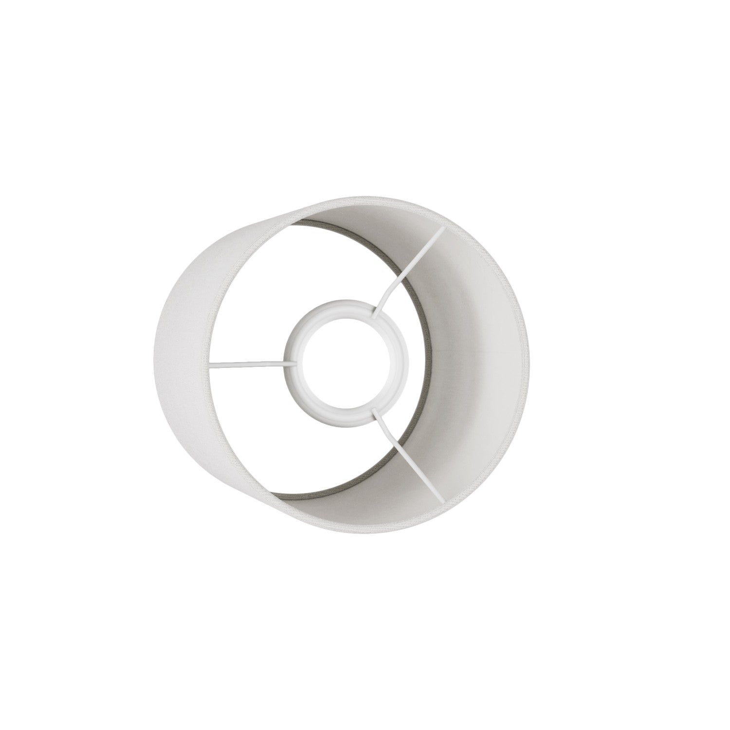 Paralume Cilindro in tessuto con attacco E27 - 100% Made in Italy - Lino bianco lucido