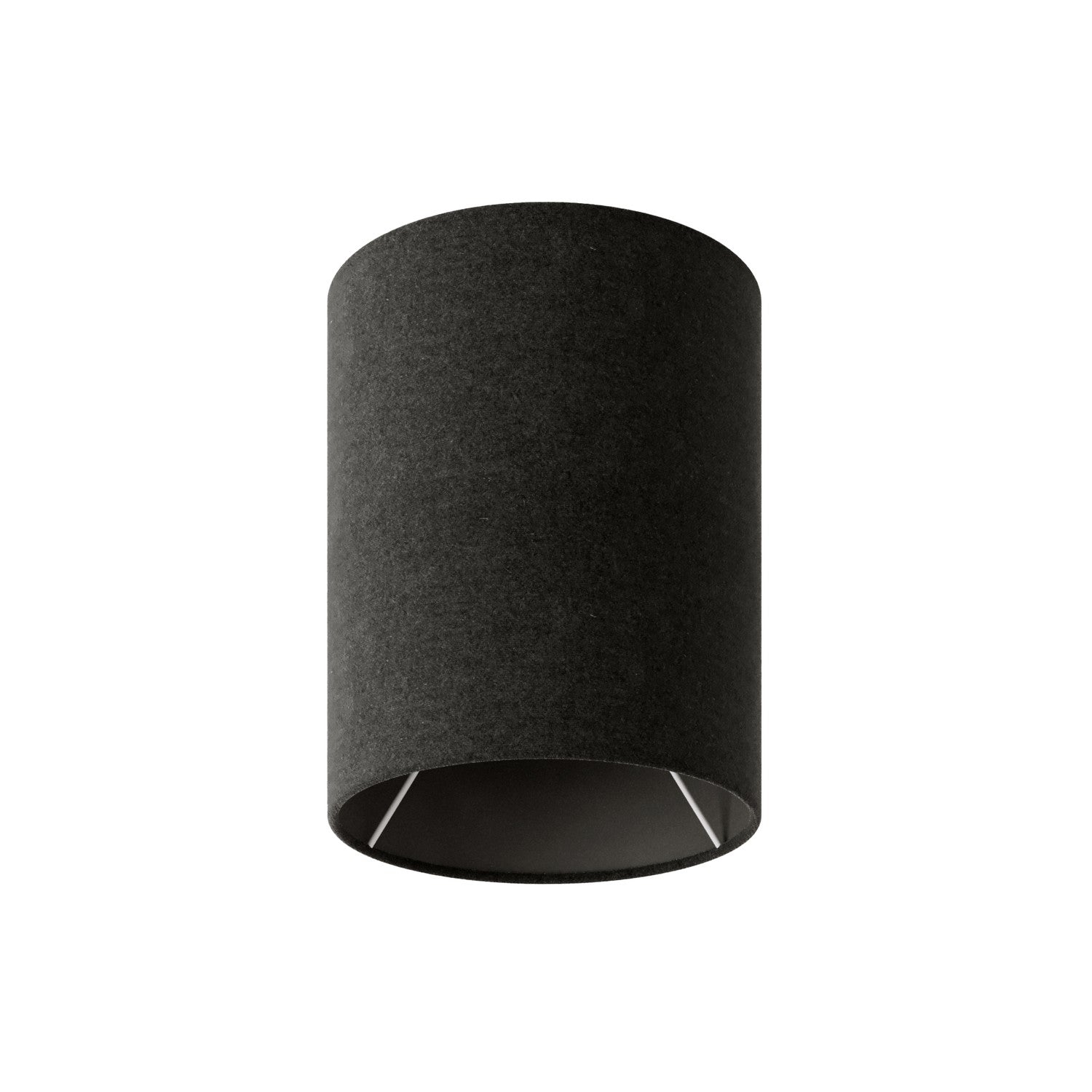 Paralume Cilindro S in tessuto con attacco E27 - Made in Italy - Lana Grigio Scuro