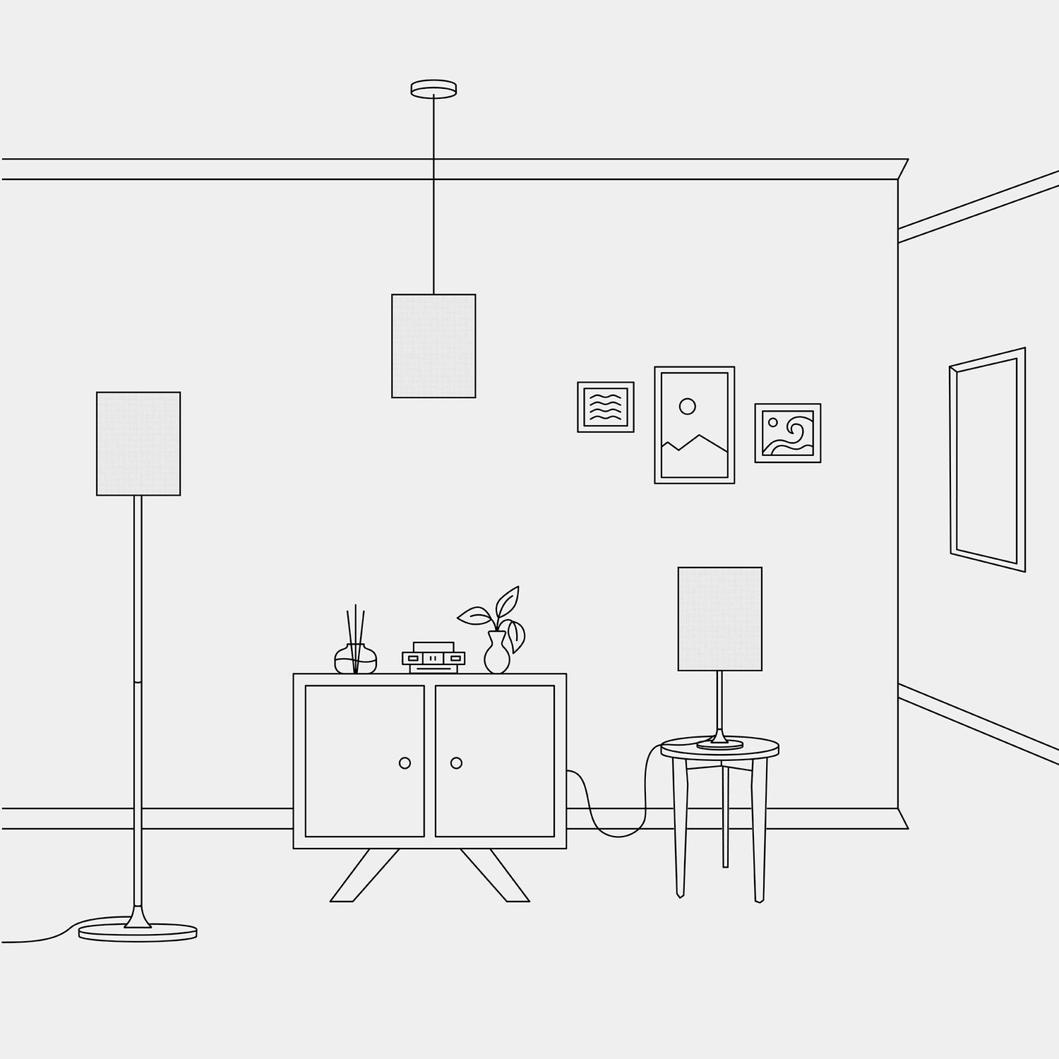 Paralume Cilindro M in tessuto con attacco E27 - Made in Italy - Lino bianco lucido