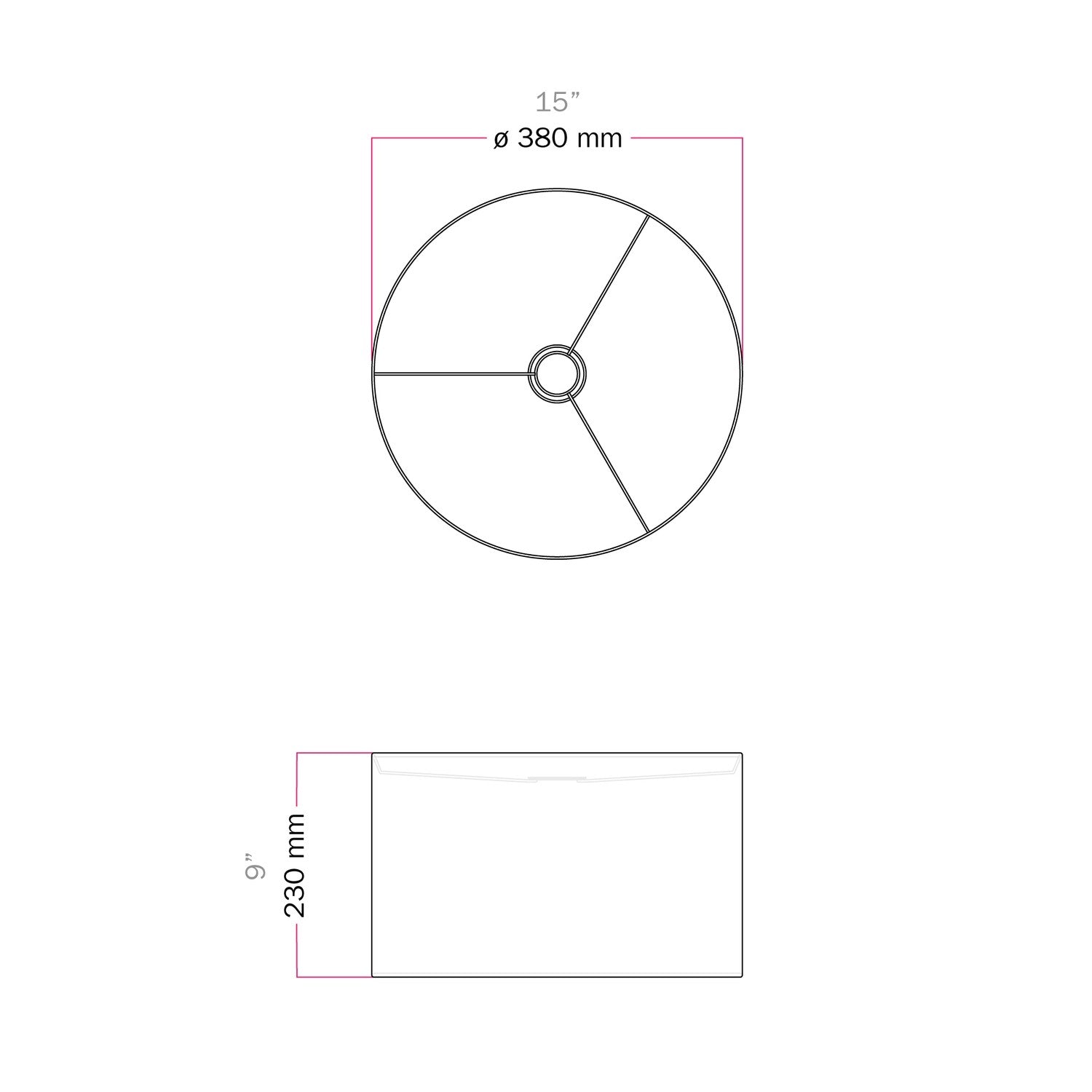 Paralume Cilindro L in tessuto con attacco E27 - Made in Italy - Camelot Grigio