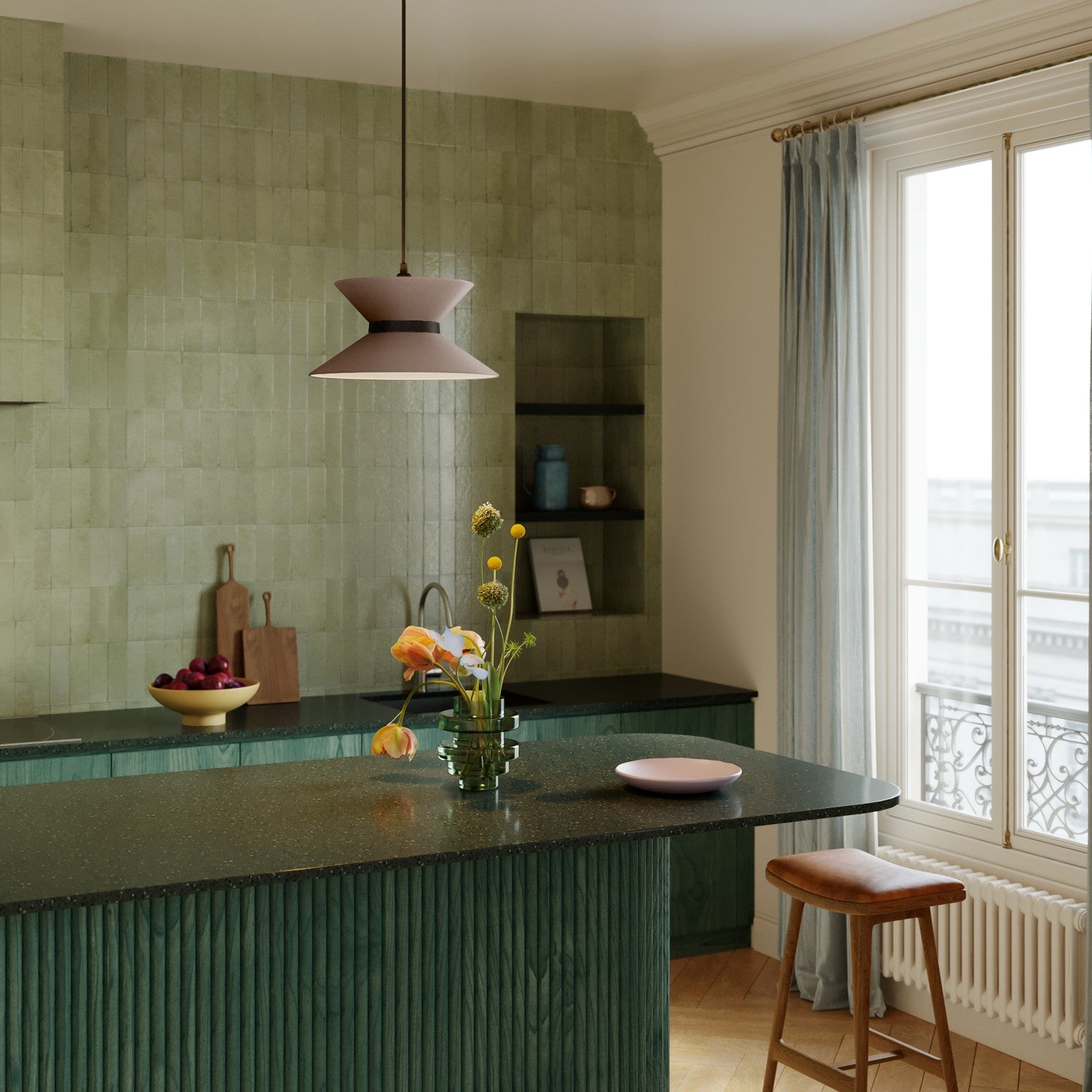 Paralume in tessuto Clessidra Arenal cenere - Made in Italy Teletta antracite