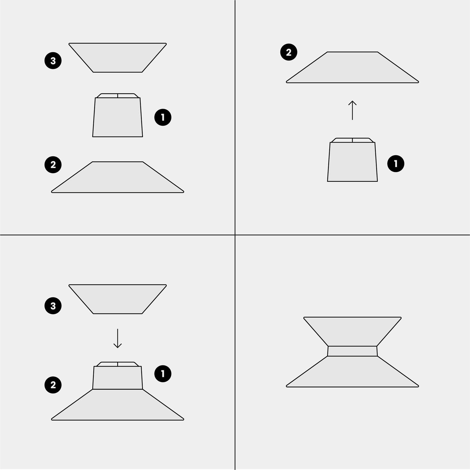 Paralume in tessuto Clessidra per lampada a sospensione - Lana Grigio Chiaro Lana grigio scuro