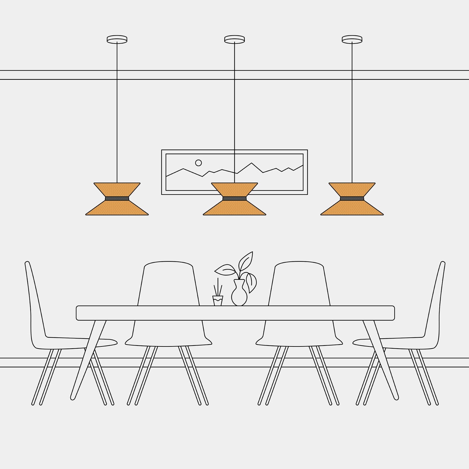 Paralume in tessuto Clessidra Teletta mandarino - Made in Italy Teletta antracite