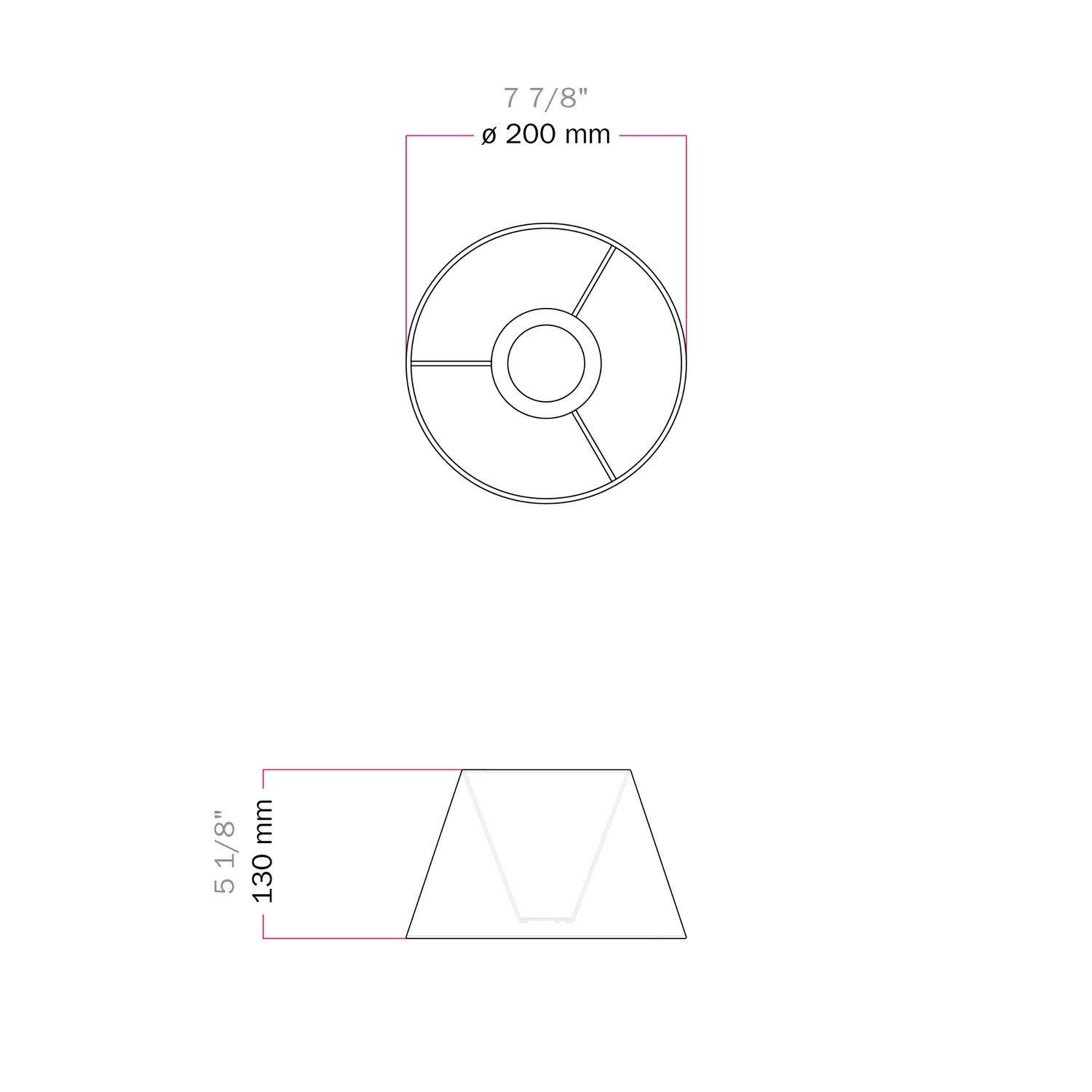 Paralume Impero S con attacco E27 per lampada da tavolo o applique - Made in Italy - Camelot Grigio