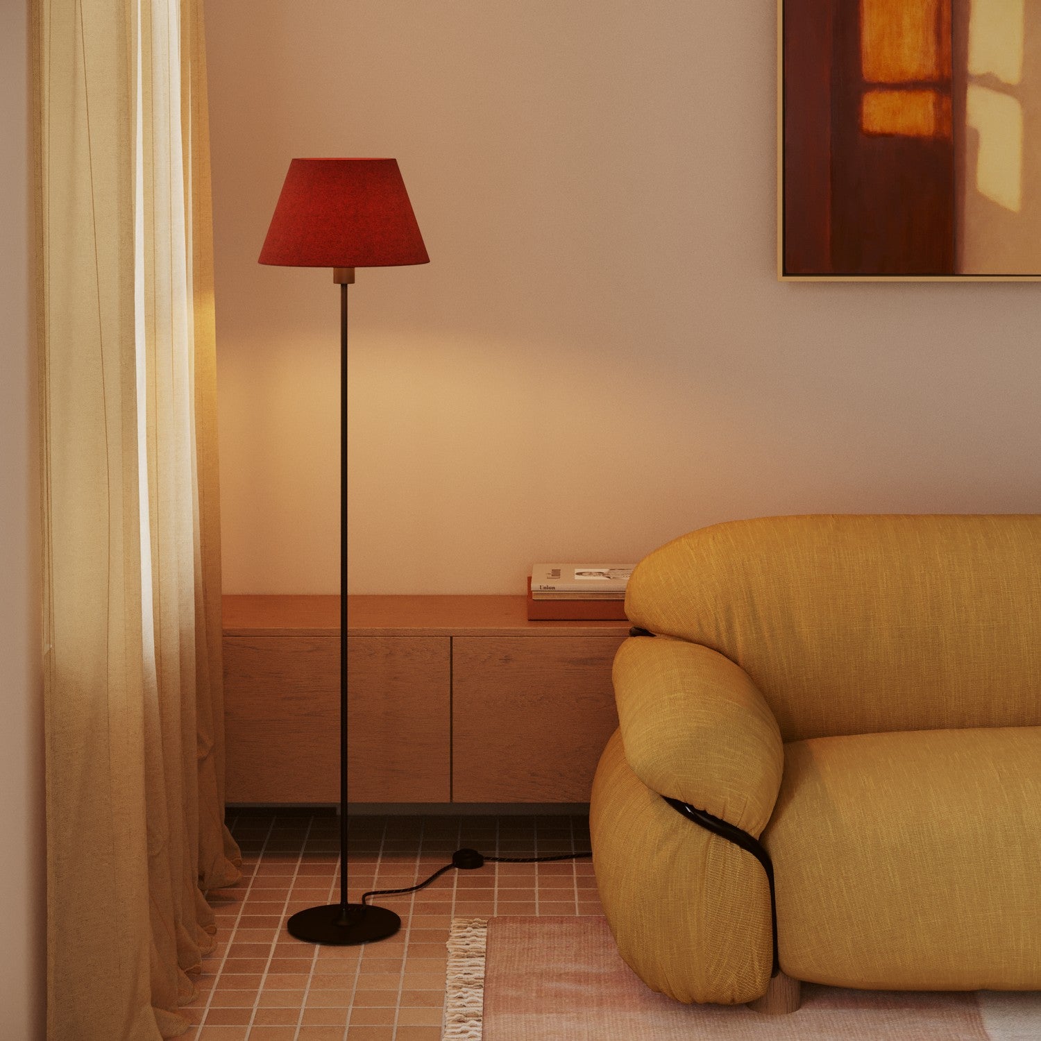 Paralume Impero M in tessuto per lampada da tavolo o applique con attacco E27 - Made in Italy - Lana aragosta