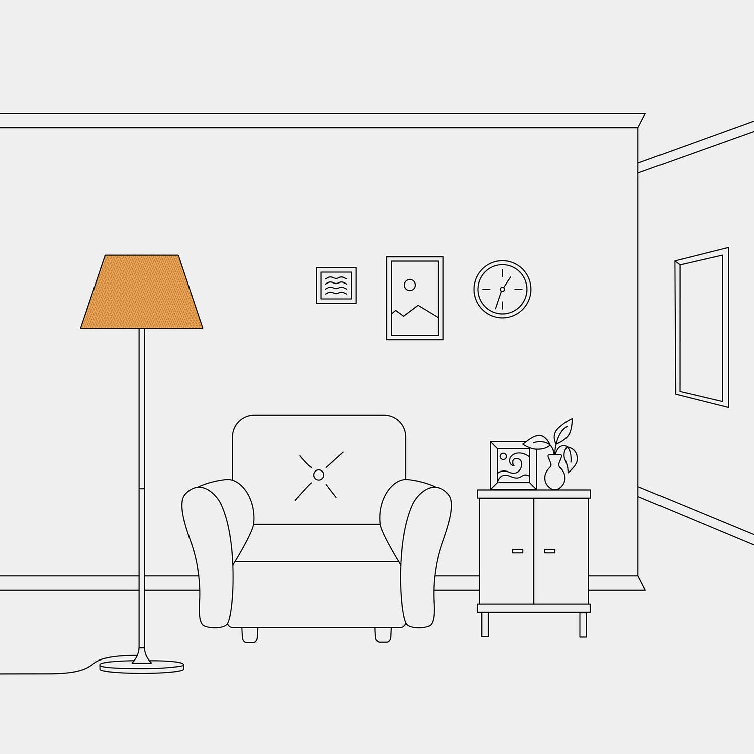 Paralume Impero M in tessuto per lampada da terra con attacco E27 - Made in Italy - Teletta Mandarino