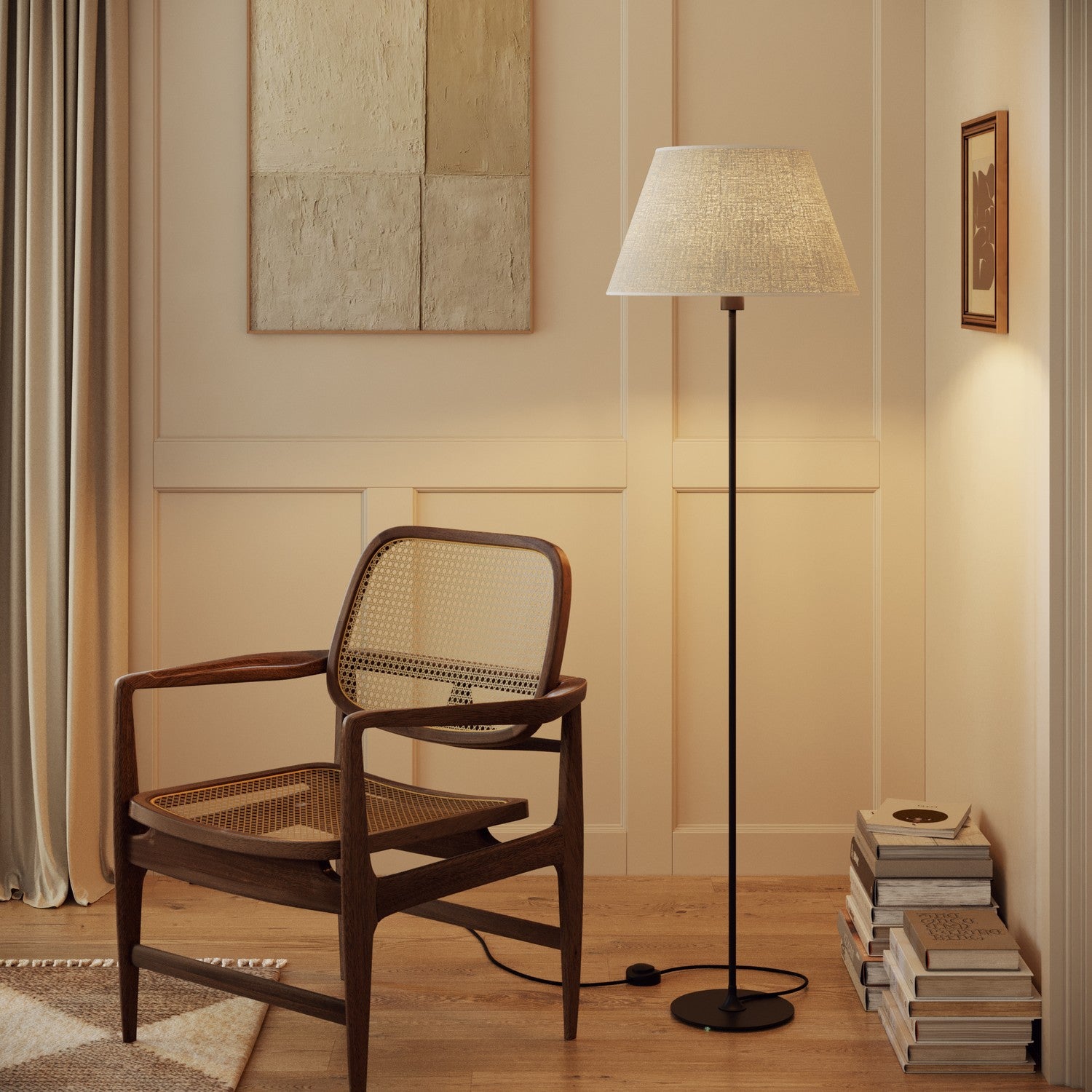 Paralume Impero L per lampada da tavolo o applique con attacco E27 - Made in Italy - Juta Chiara